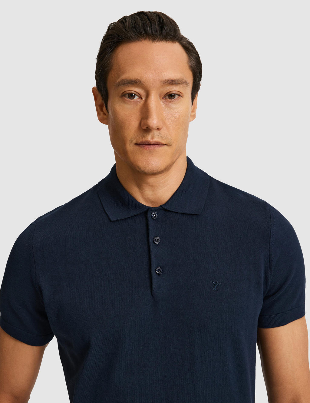 Lacivert Slim Fit Polo Yaka Saf Pamuk Triko T-shirt