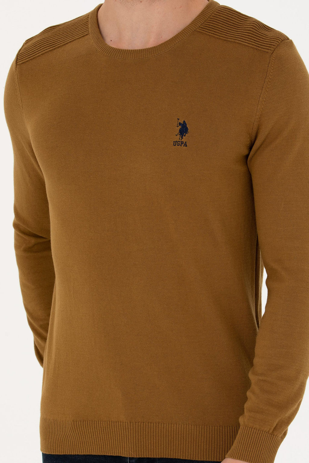 Мужской базовый свитер светло-хаки Неожиданная скидка в корзине - U.s. polo assn фото 6