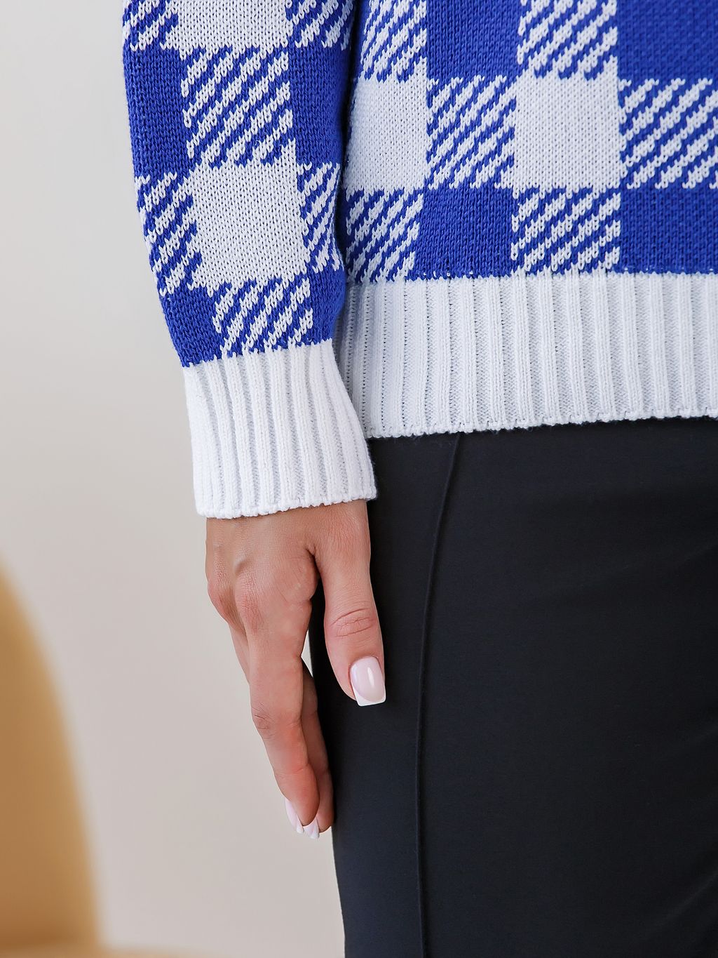 Джемпер вязаный в клетку - Stilla фото 12