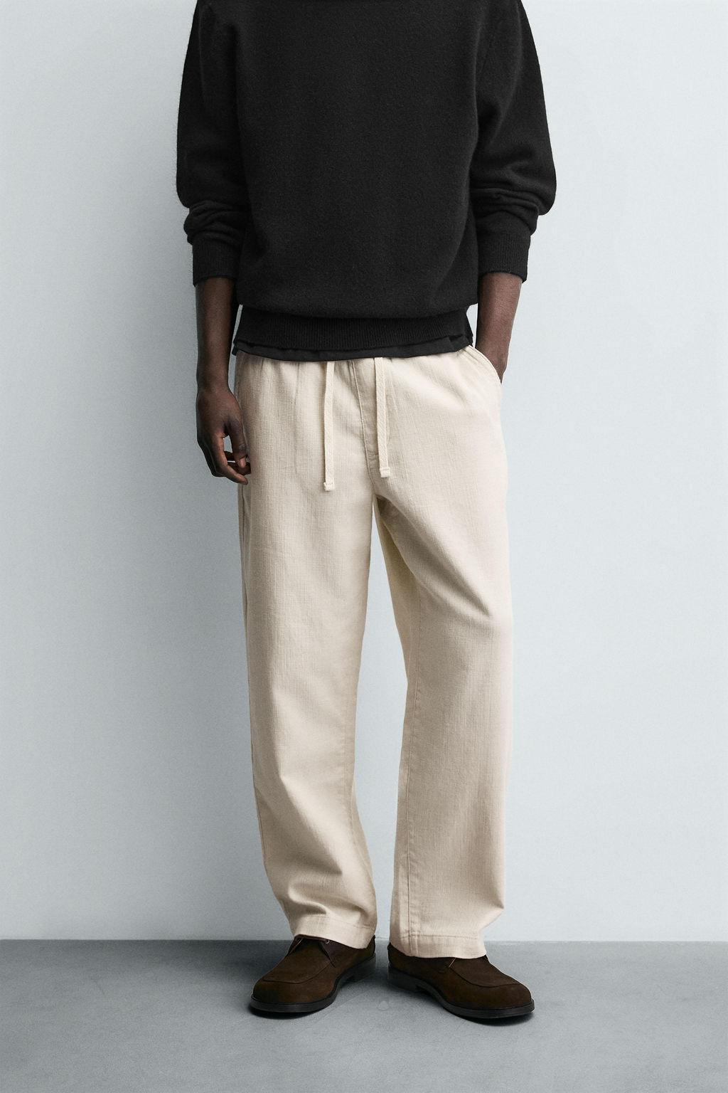 TEXTURED RELAXED FIT TROUSERS - Zara фото 2