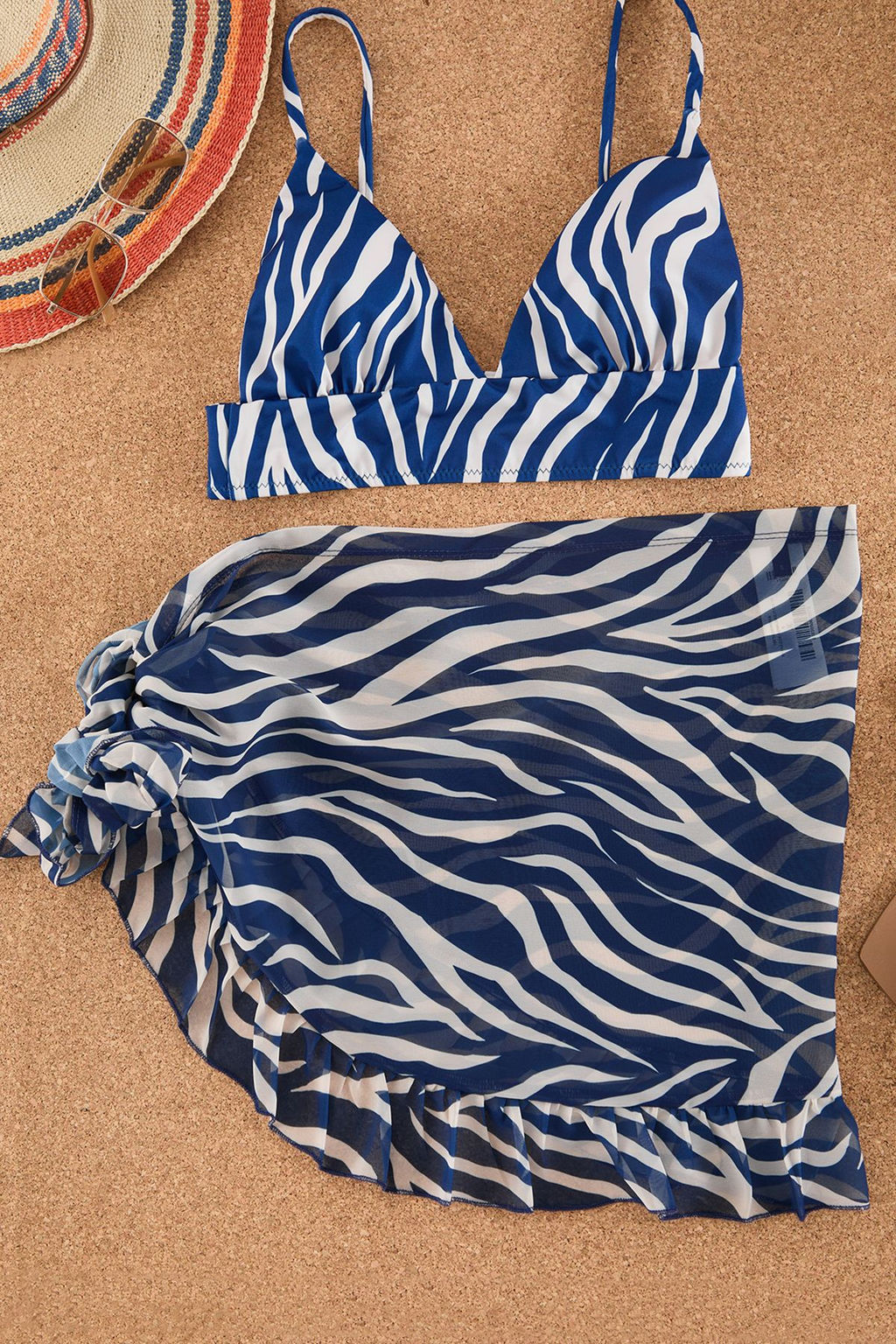 Zebra Desenli Ucgen Mix&Match Bikini Ustu TBESS21BU0343