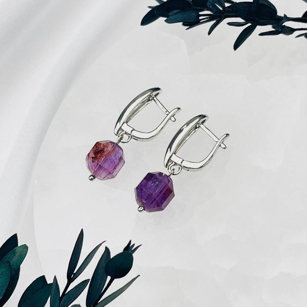 Серьги из Ауралита "Канадский аметист"