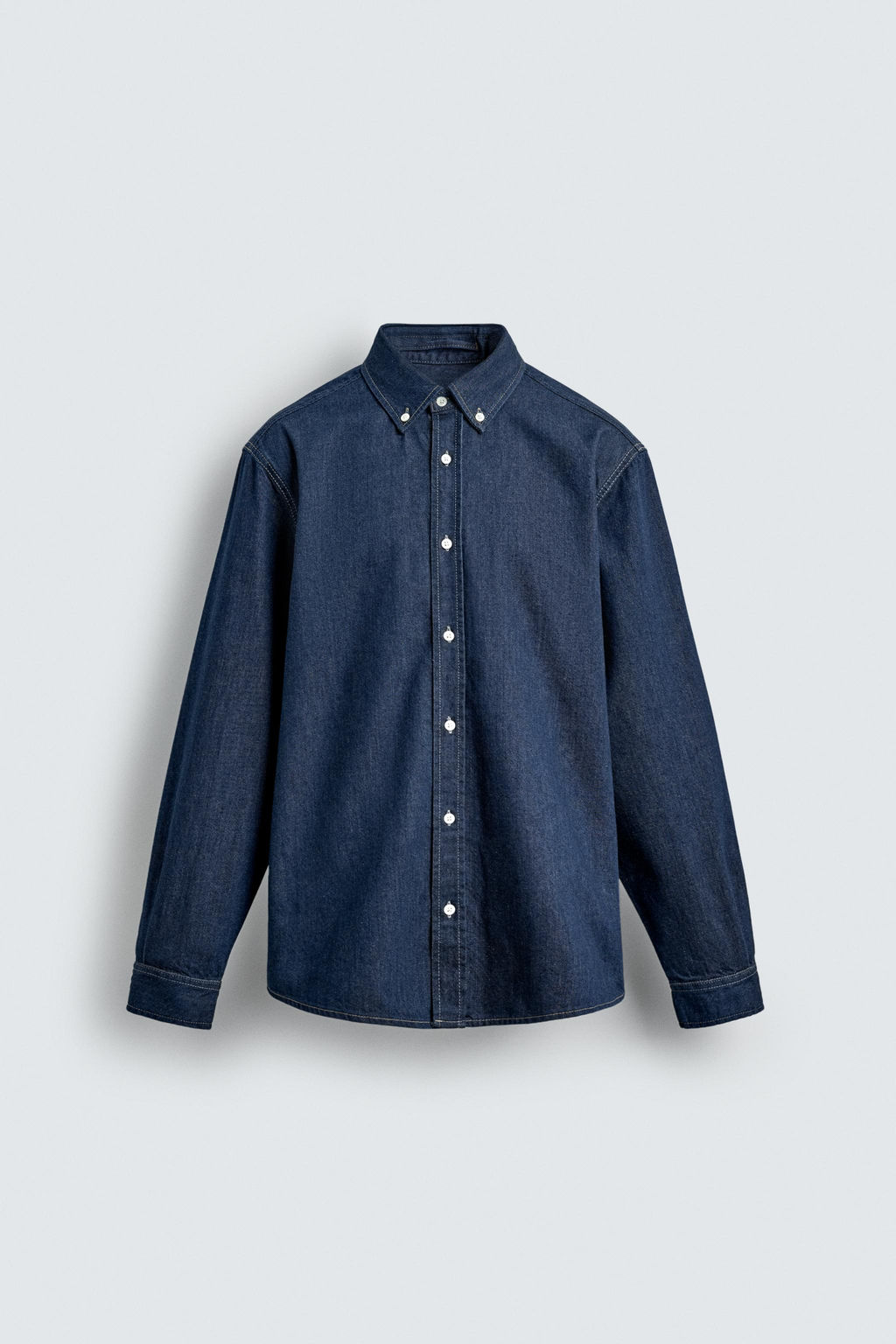 COTTON - CASHMERE DENIM SHIRT - Zara фото 8