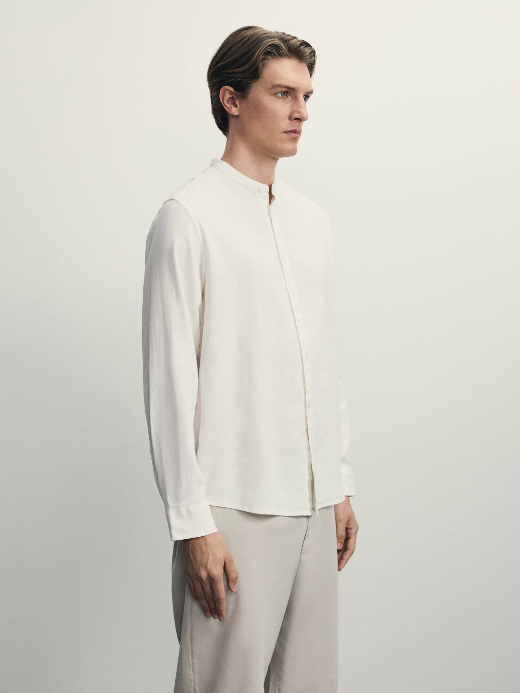 Рубашка regular fit со льном / Zarina  фото 4