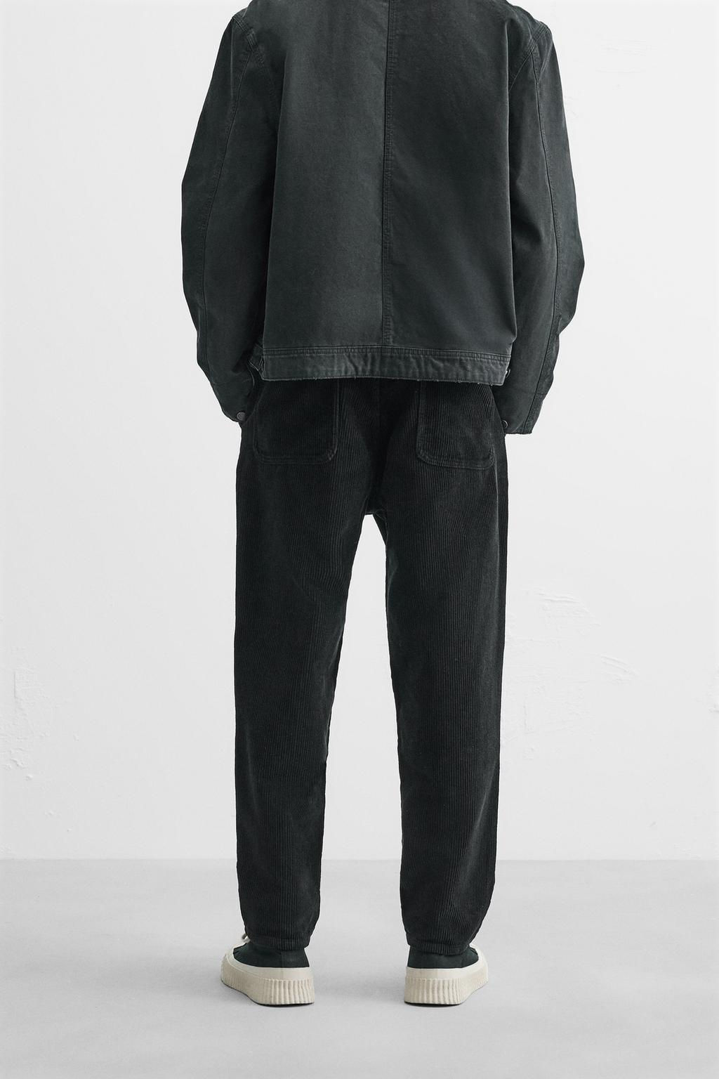 CORDUROY CARROT FIT TROUSERS - Zara фото 3