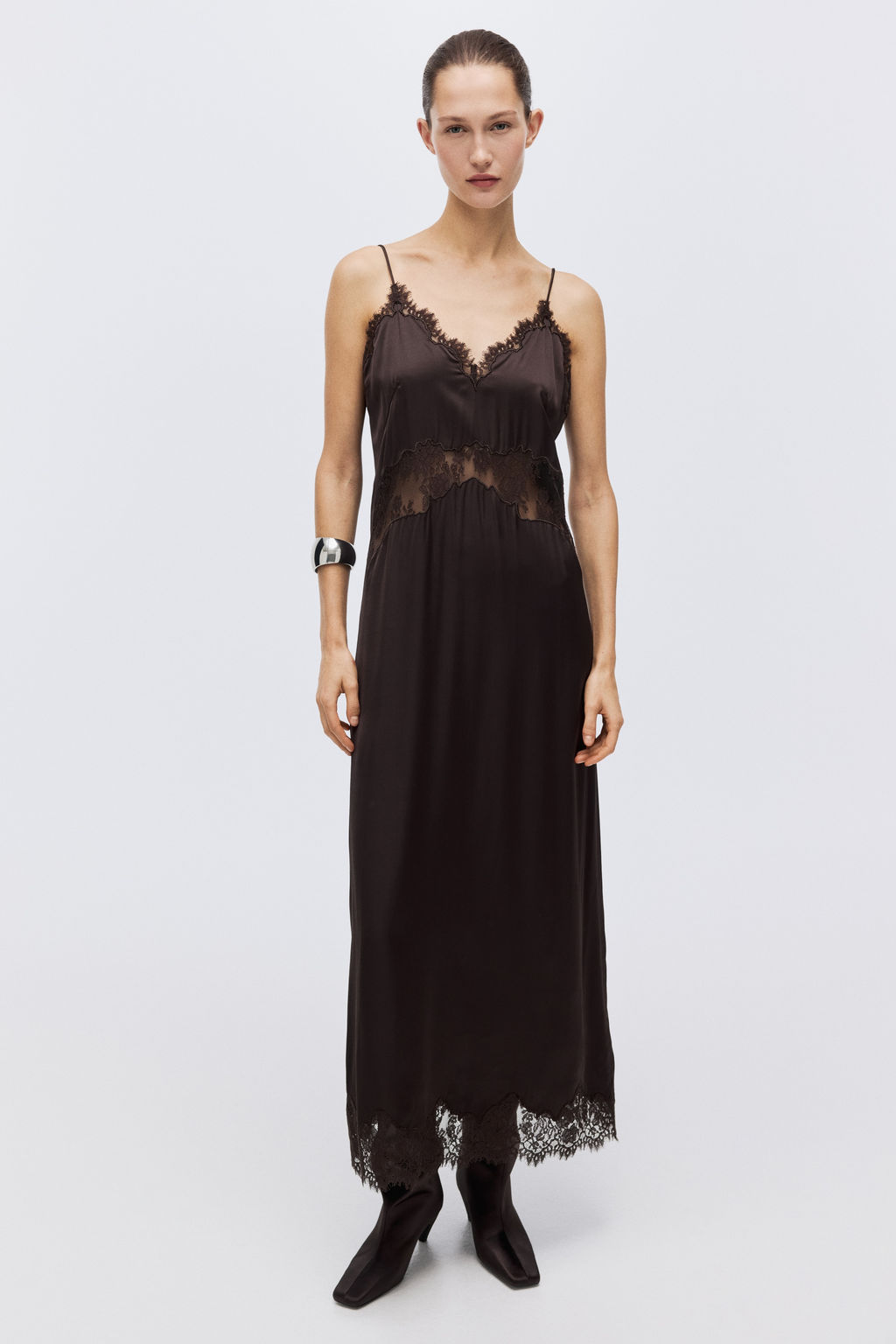 Vestido de tirantes con ribetes de encaje - H&m фото 6