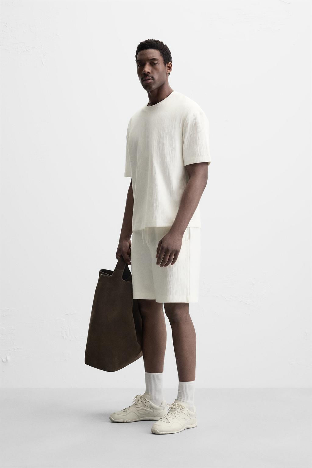 TEXTURED JOGGER BERMUDA SHORTS - Zara фото 5