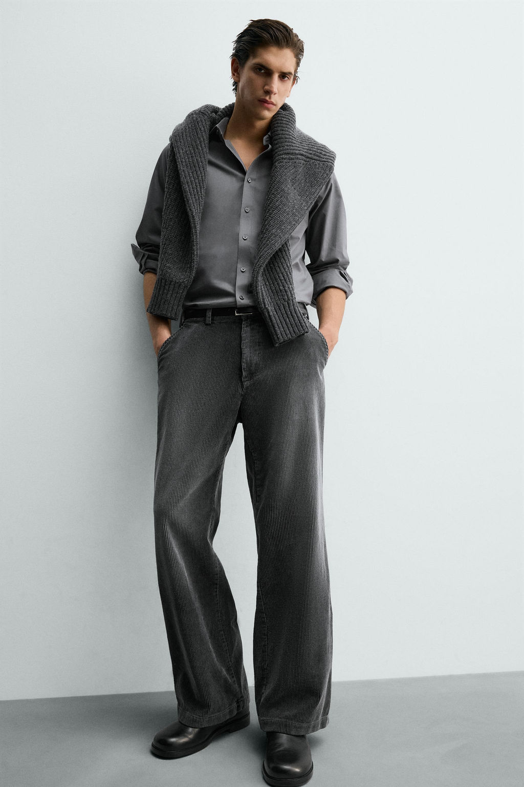 RELAXED FIT CORDUROY TROUSERS - Zara фото 6