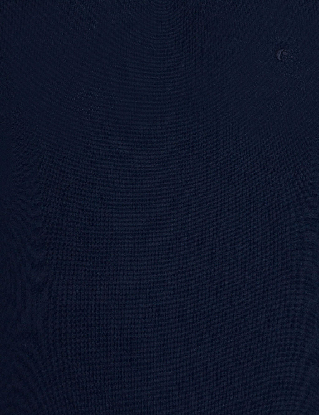 Базовый трикотажный свитер узкого кроя темно-синего цвета с v-образным вырезом - Cacharel фото 6
