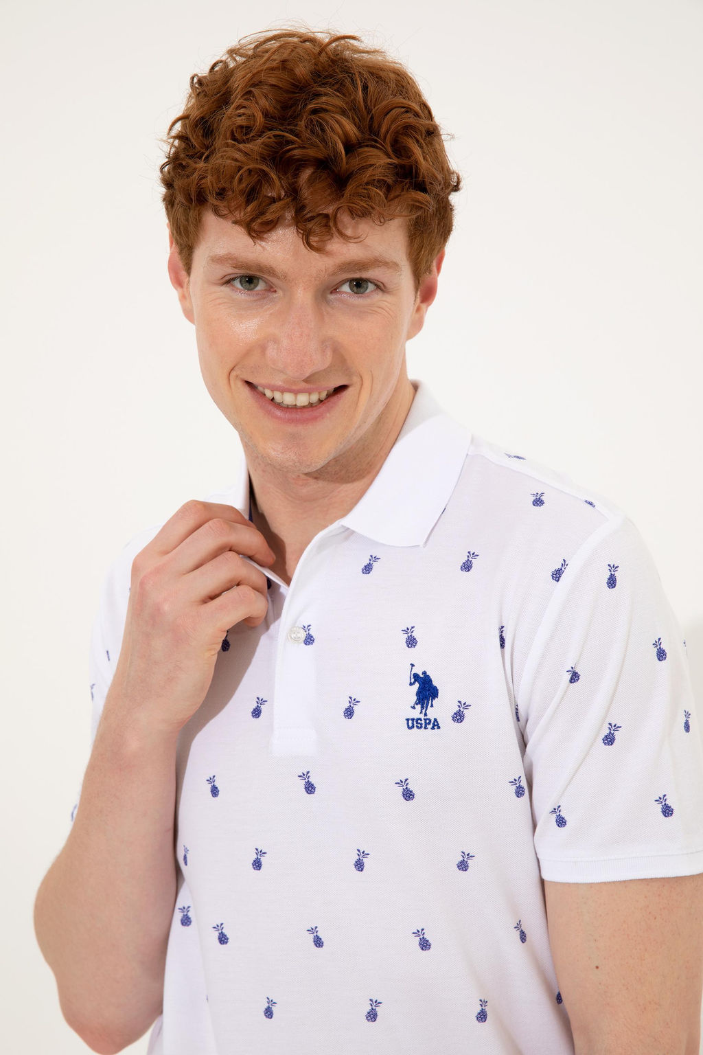 U. S. Polo Assn Мужская белая футболка с воротником-поло - U.s. polo assn фото 13