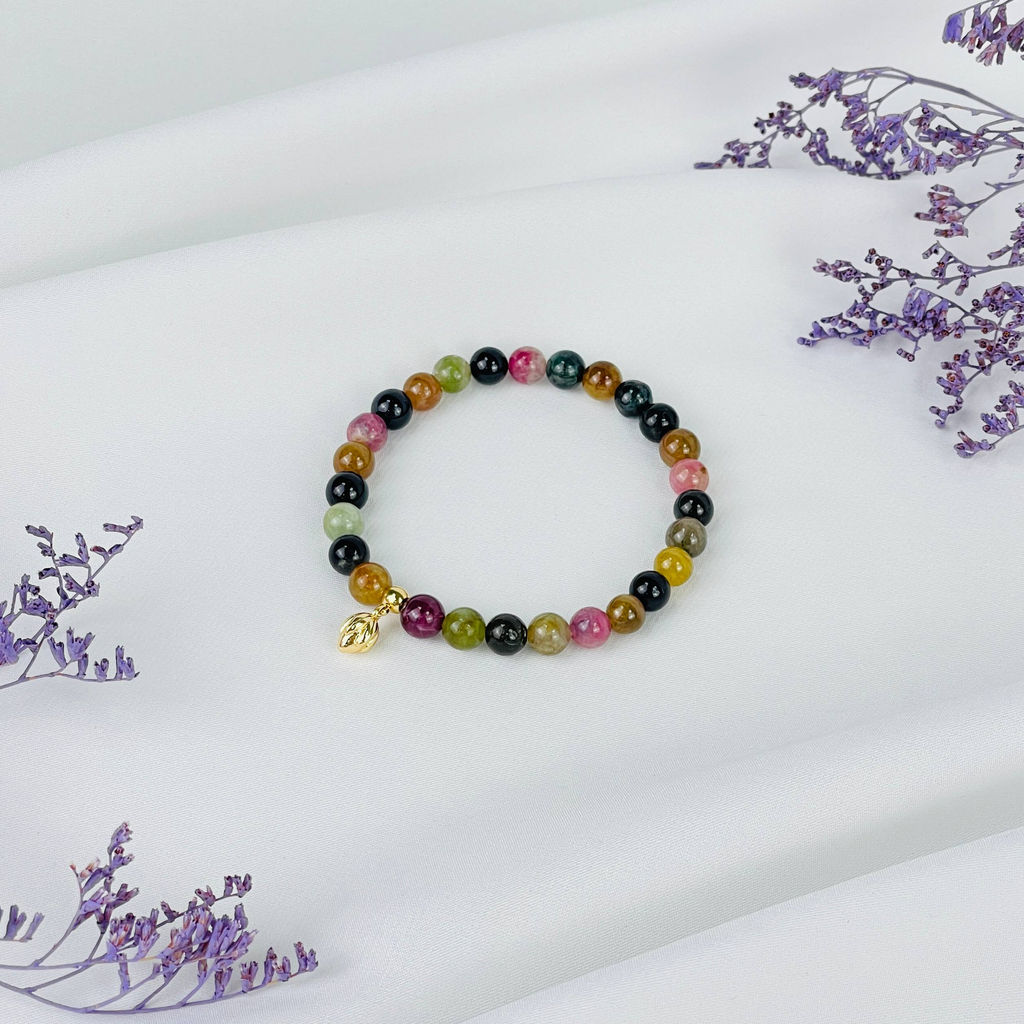 Браслет из Турмалина микс с подвеской - Радуга самоцветов фото 2