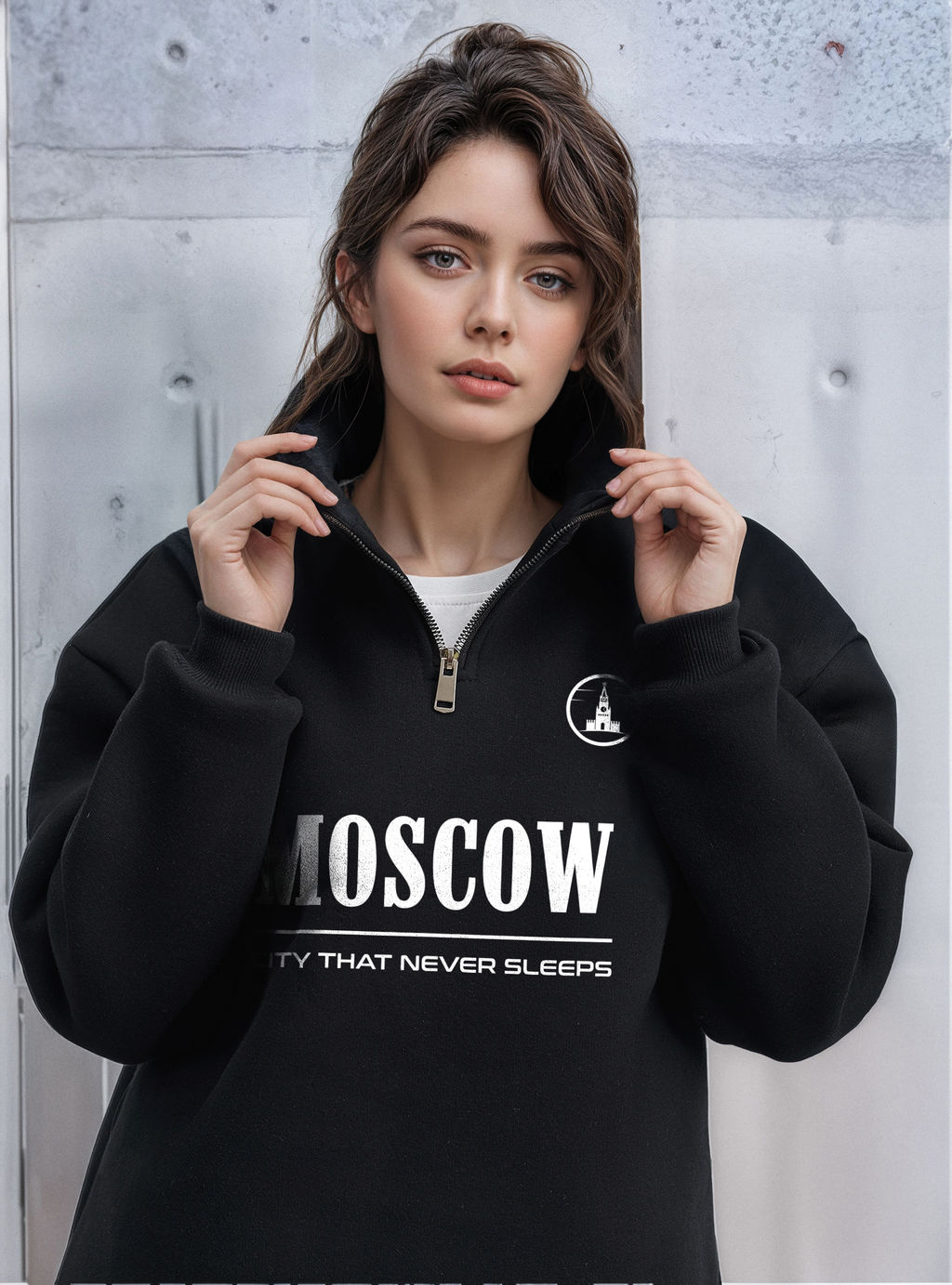 Толстовка женская с зип-воротником Moscow - Yollochka фото 17