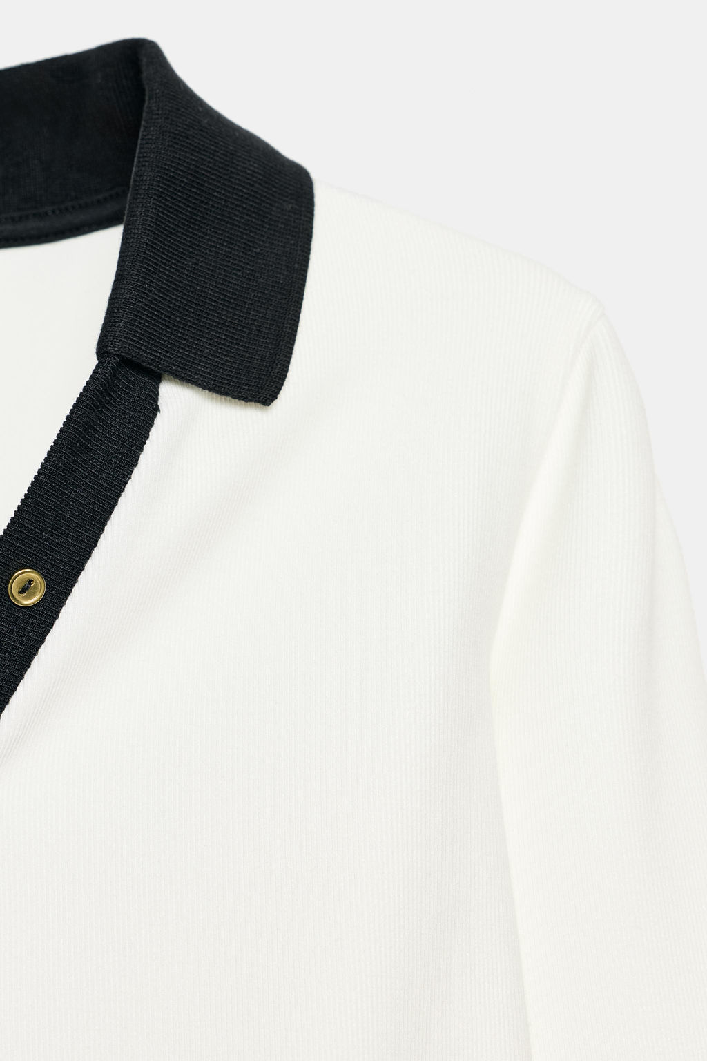 CONTRAST INTERLOCK POLO TOP - Zara фото 5