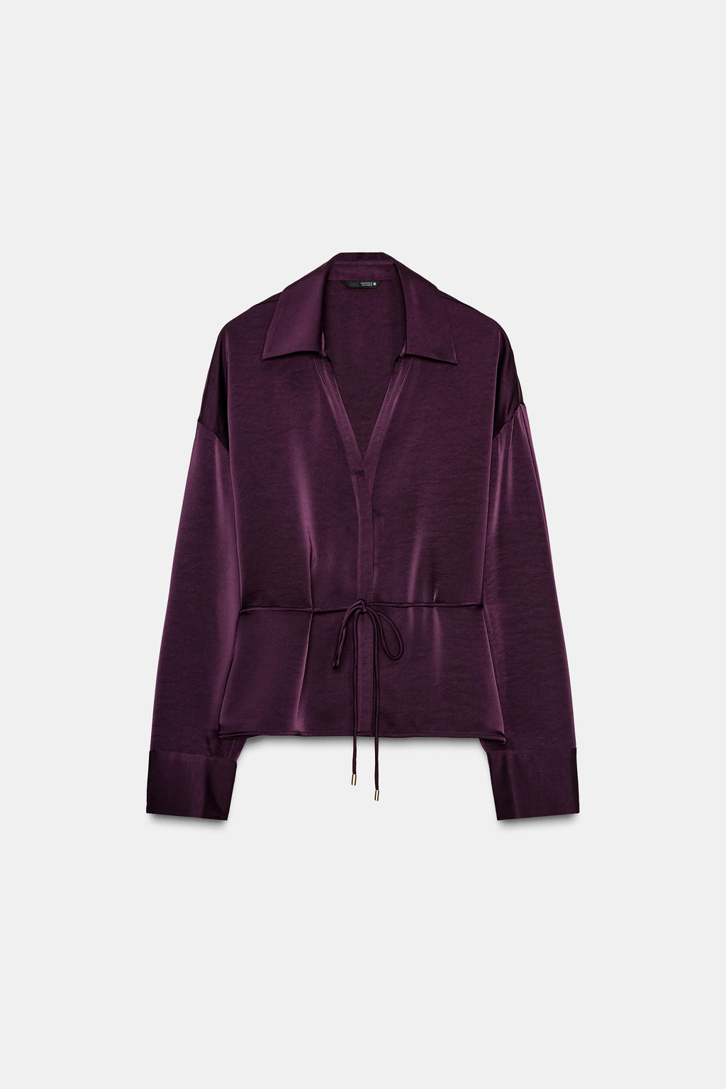 SATIN BLOUSE WITH THIN BELT - Zara фото 6
