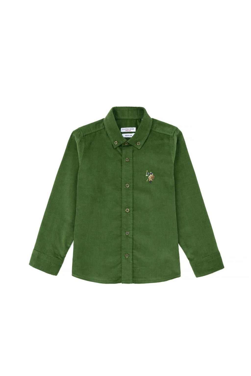 Зеленая рубашка с длинным рукавом для мальчика Неожиданная скидка в корзине