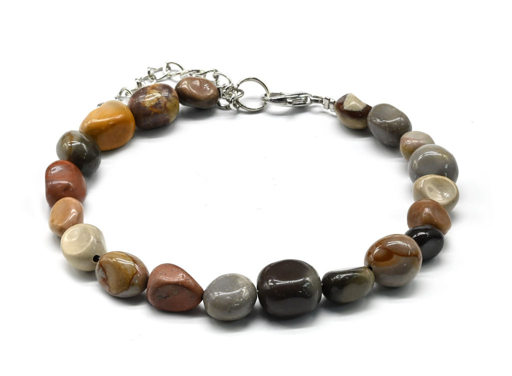 Браслет из яшмы галтовка 7*10мм, 19см