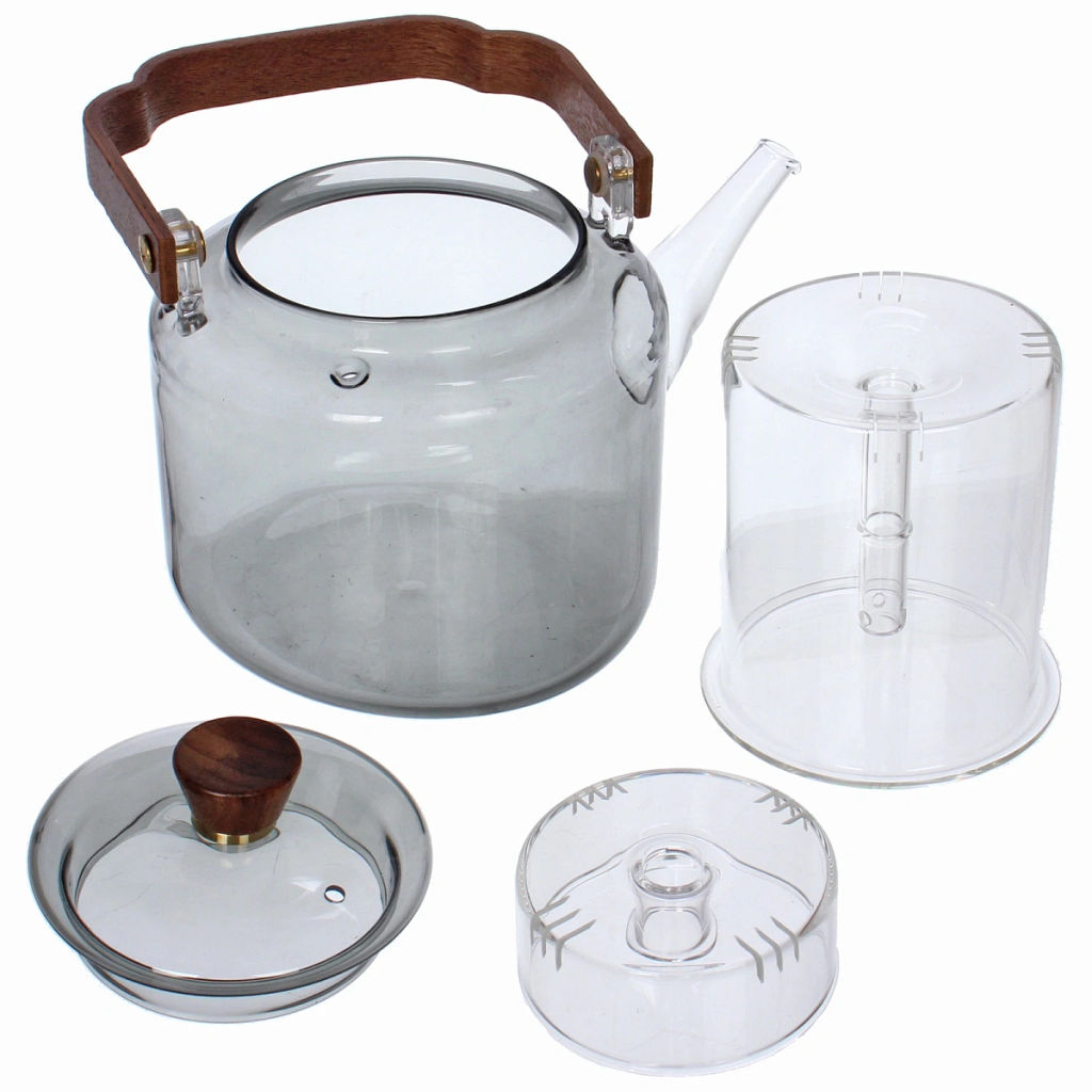 Чайник заварочный стеклянный 1000мл "Хай-Тек" с двойным ситом