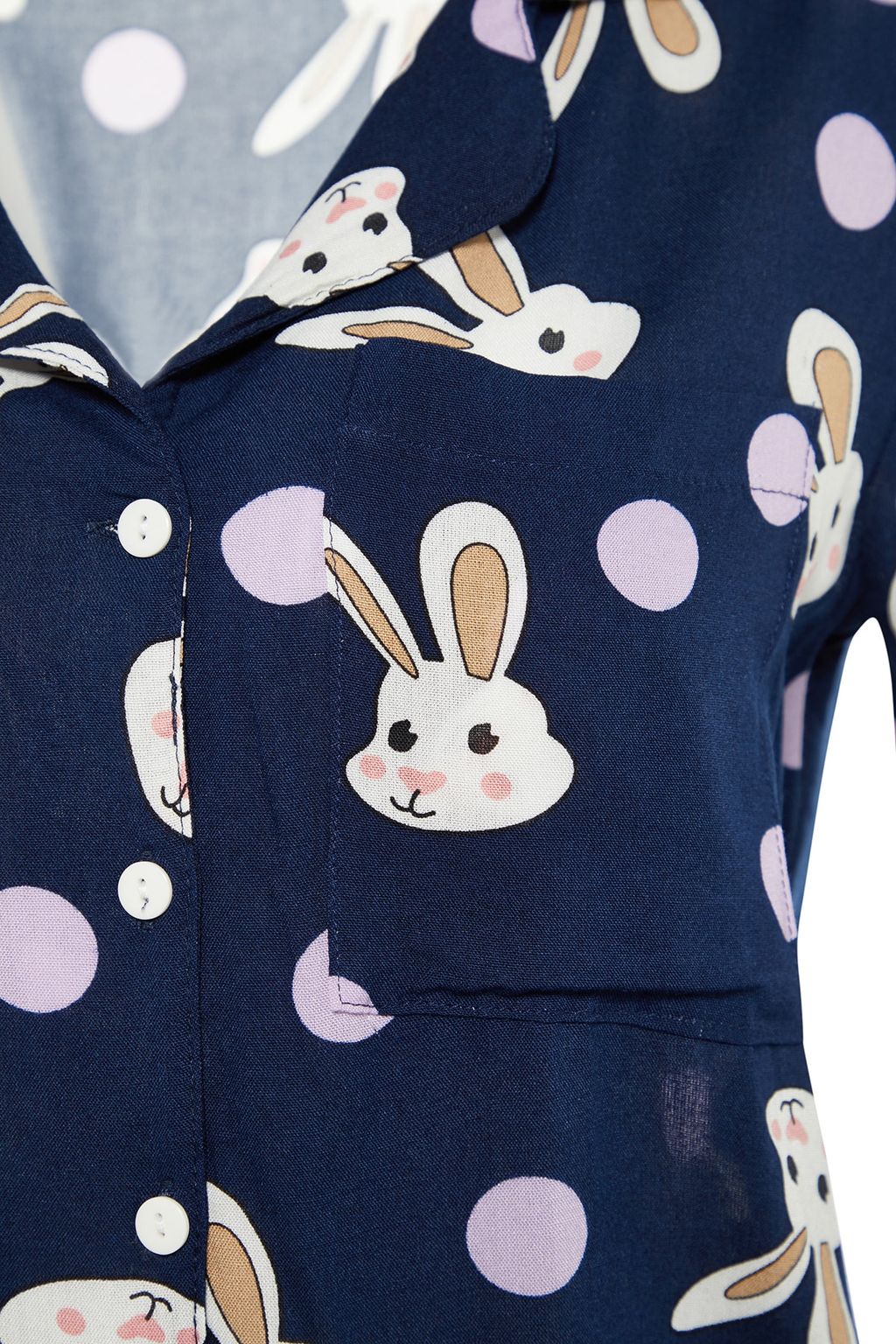 Trendyolmilla Cok Renkli Tavsan Desenli Viskon Dokuma Pijama Tak?m? THMAW21PT0048 фото 15