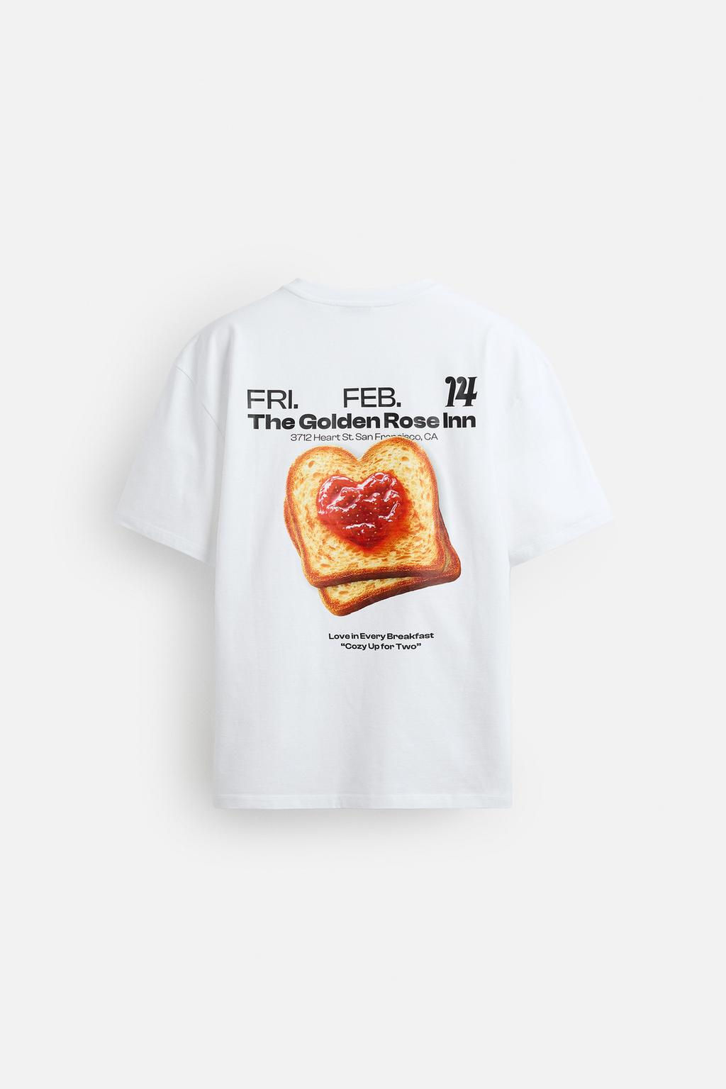 LIMITED EDITION TOAST PRINT T-SHIRT - Zara фото 6