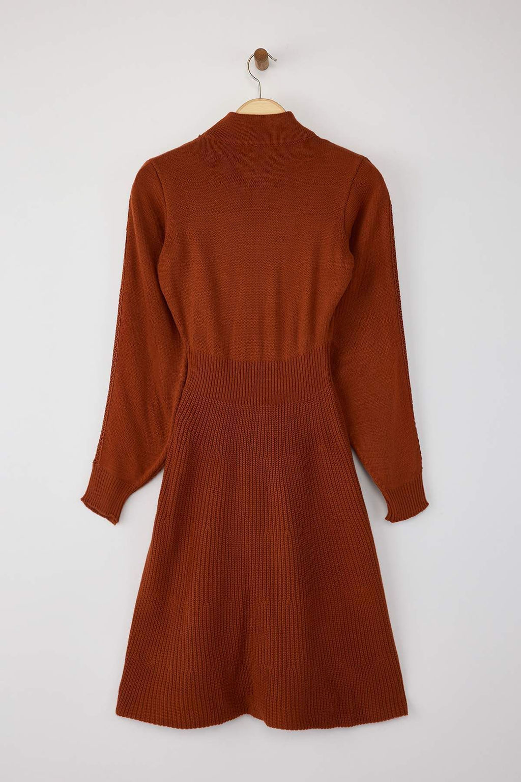 Kiremit Mini Triko Dantelli Elbise TWOAW22EL0011