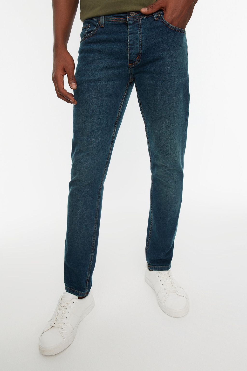 TRENDYOL MAN Indigo Esnek Kumas Skinny Dar Kesim Jeans TMNAW20JE0434 - Trendyolmilla фото 11