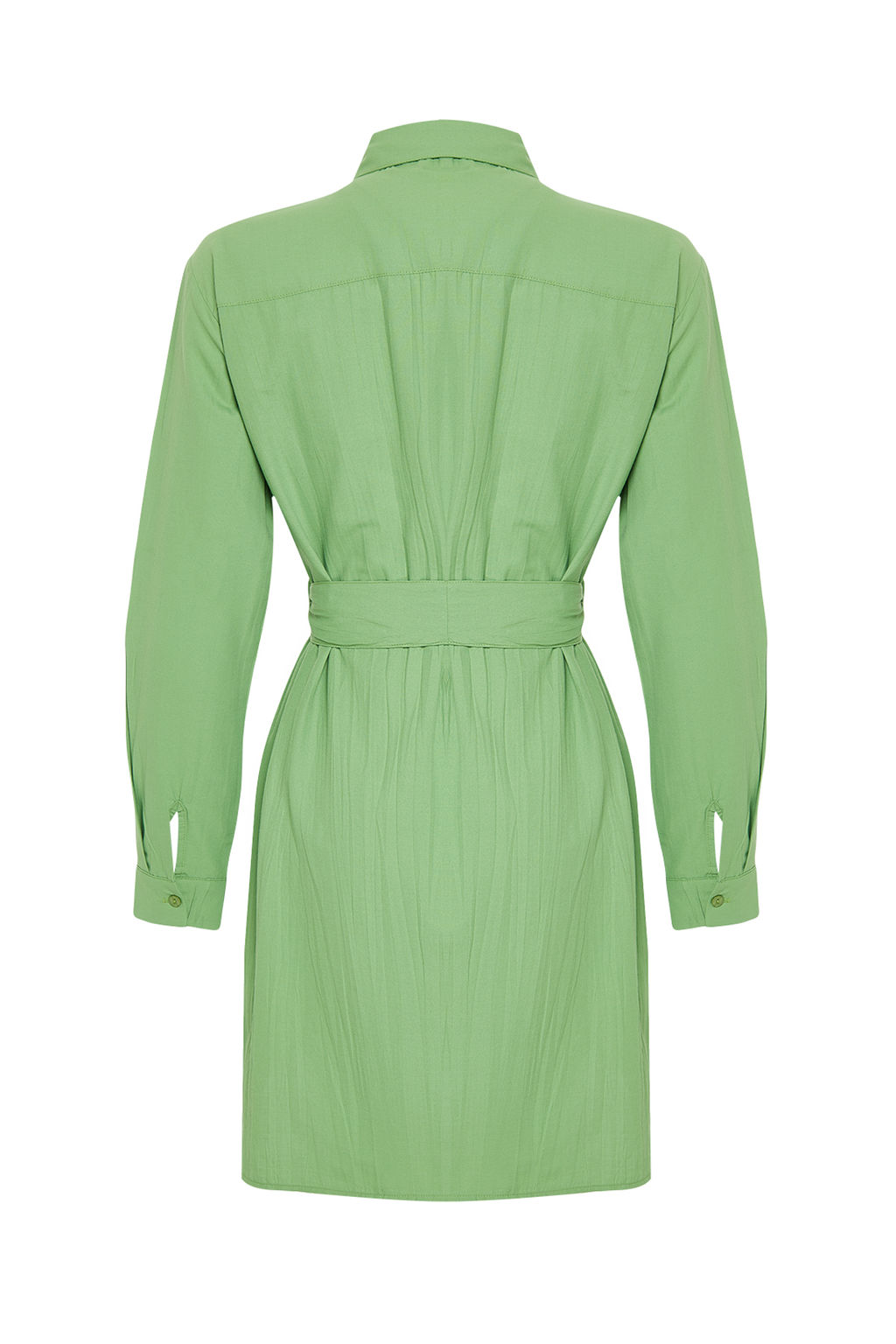 Yesil Kusakl? Kumas Dokulu Mini Dokuma Gomlek Elbise TWOSS24EL00316 - Trendyolmilla фото 8