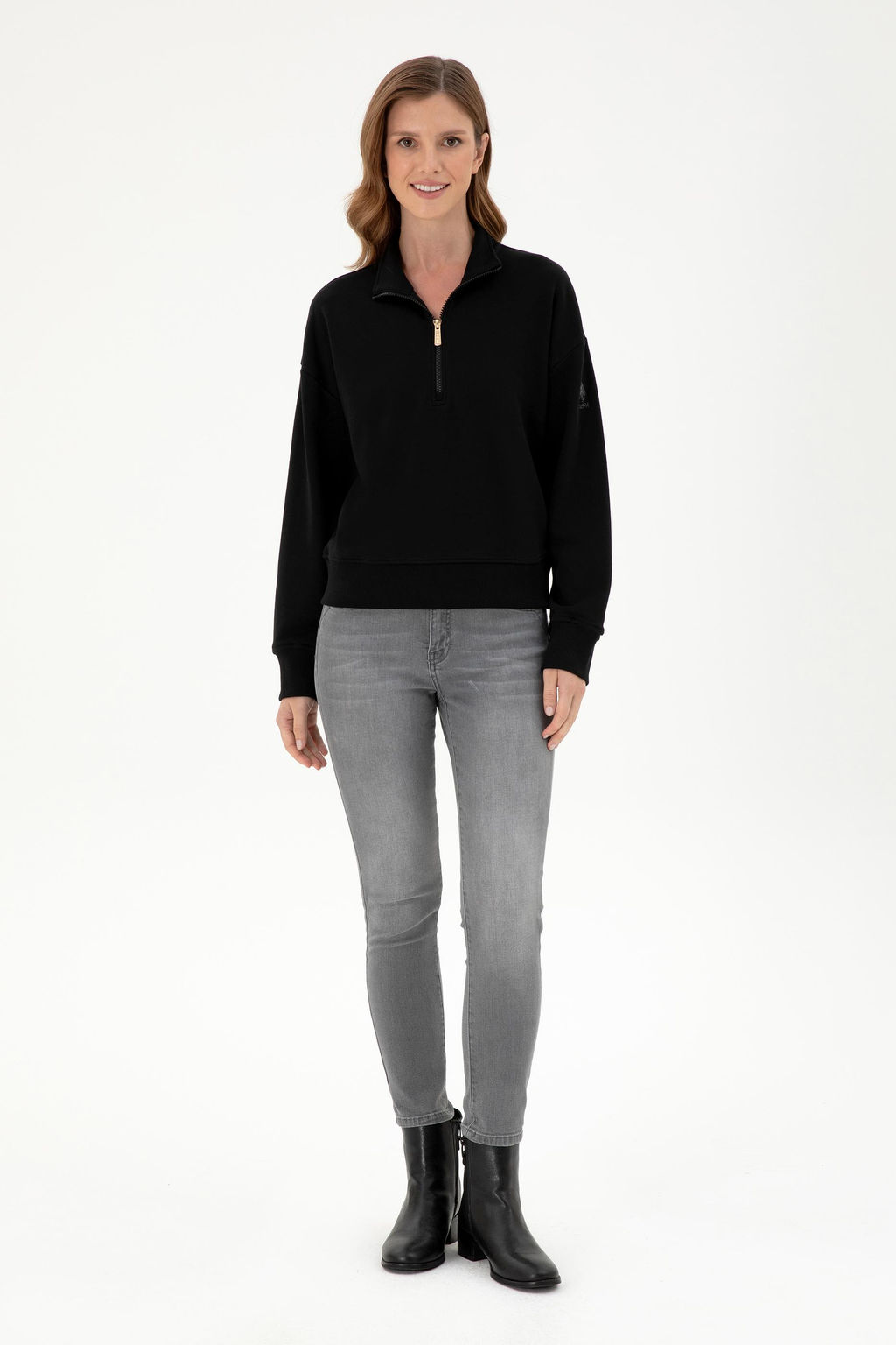 Женский черный свитшот Неожиданная скидка в корзине - U.s. polo assn фото 4