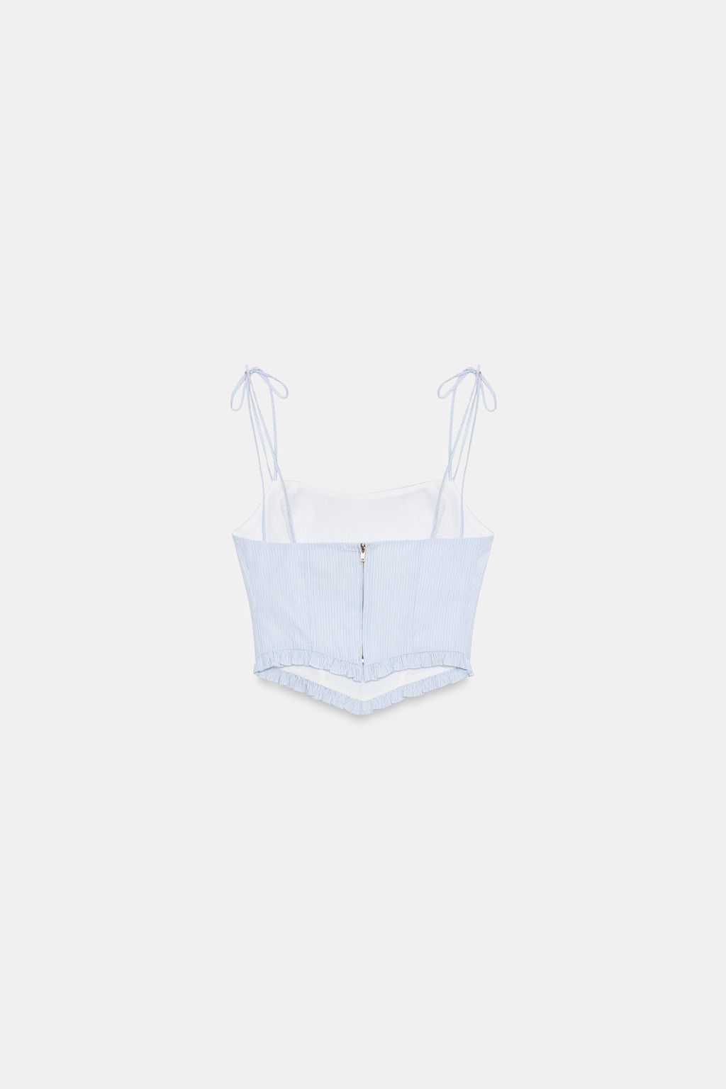 TOP CROP CORSETERO POPEL?N / Azul / Blanco - Zara фото 6