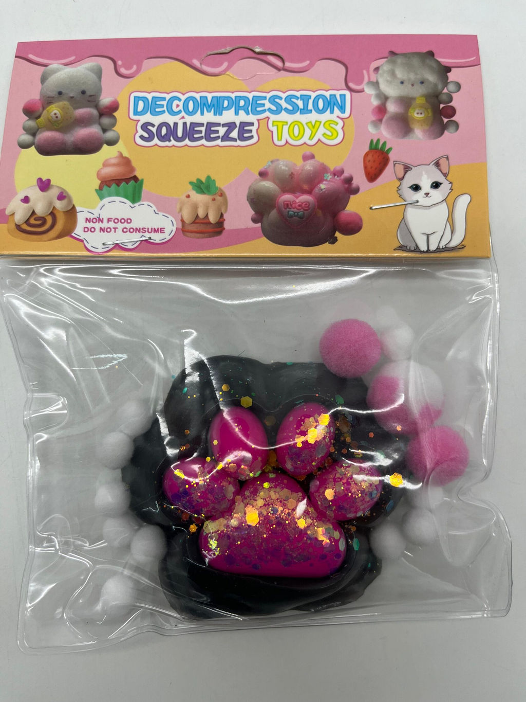 Мякиш DECOMPRESSION SQUEEZE TOYS - Лапка черная 16 шт в уп - Storyland фото 3