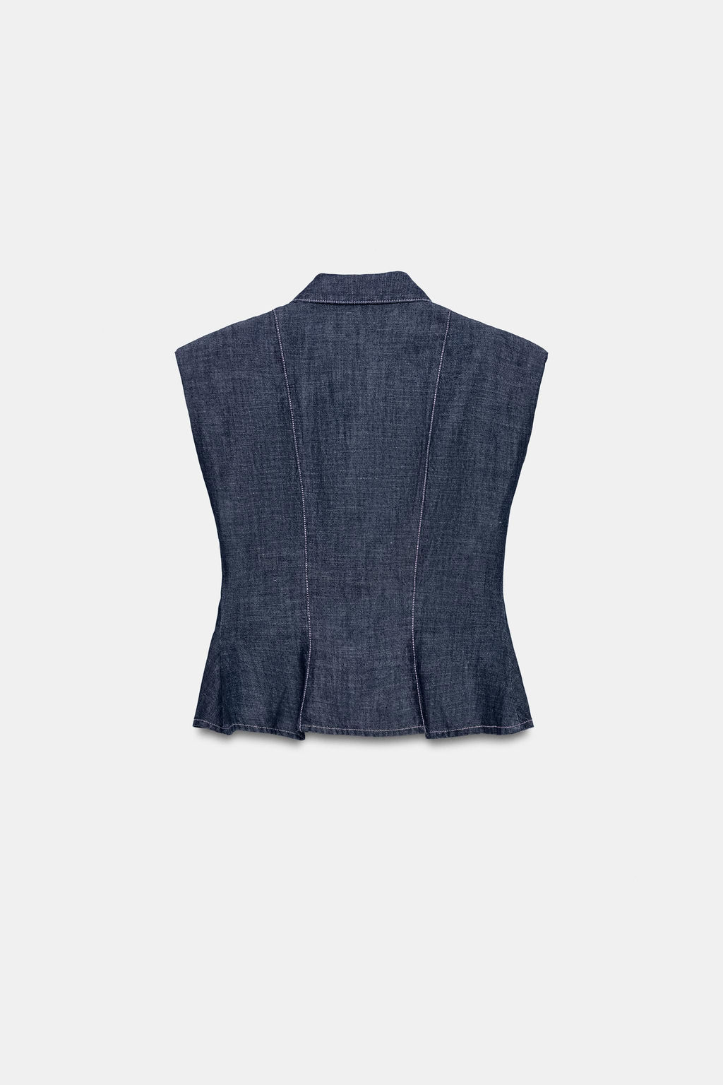 CAMISA PEPLUM HOMBRERAS CON LINO / ?ndigo - Zara фото 8