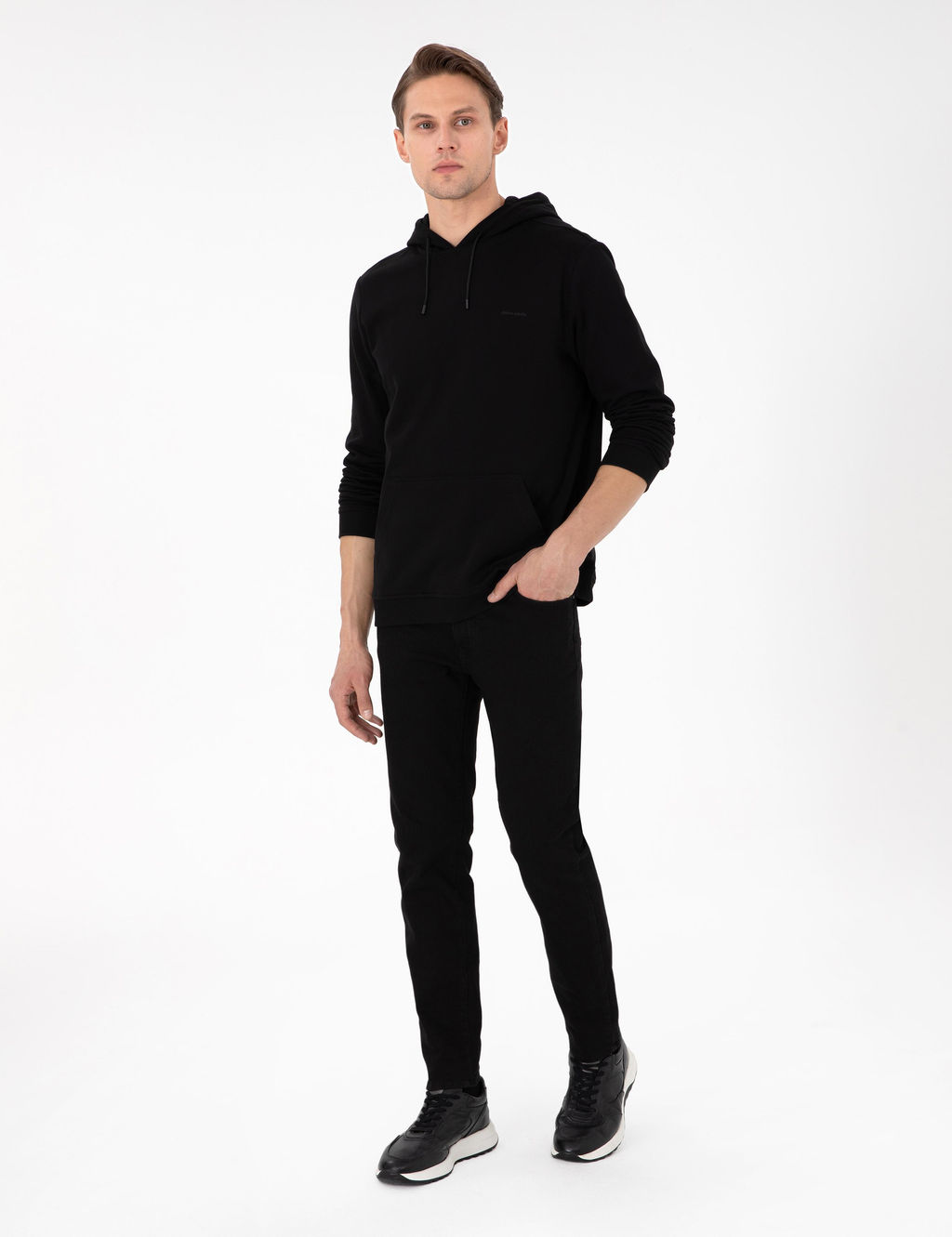 Siyah Regular Fit Kap__onlu __i Polarl_ Sweatshirt - Pierre cardin фото 4