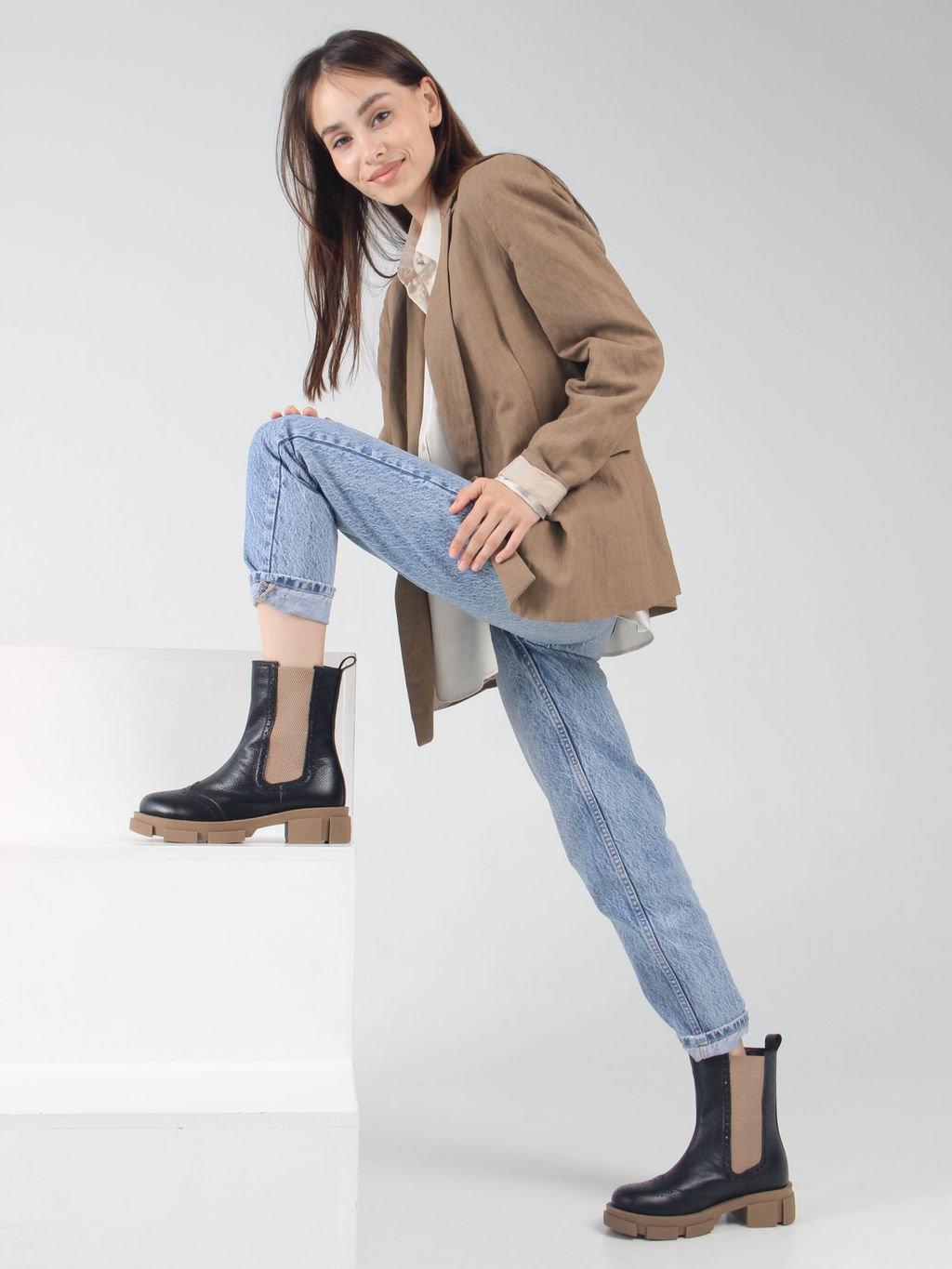 Челси 360.P.21074nut. черный макс какао/Байка