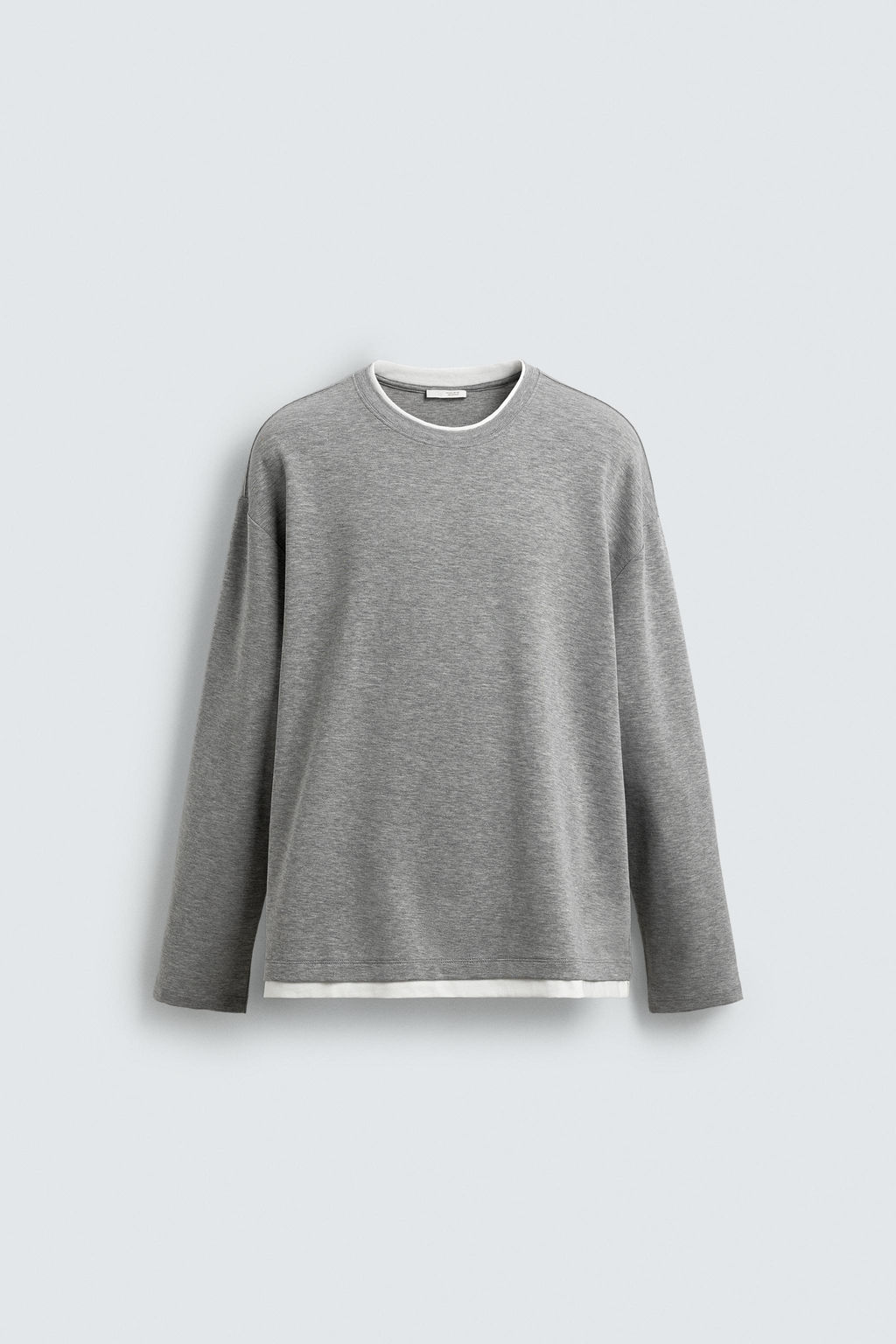 CAMISETA ACABADOS DOBLES CONTRASTE / Gris vigor? - Zara фото 6