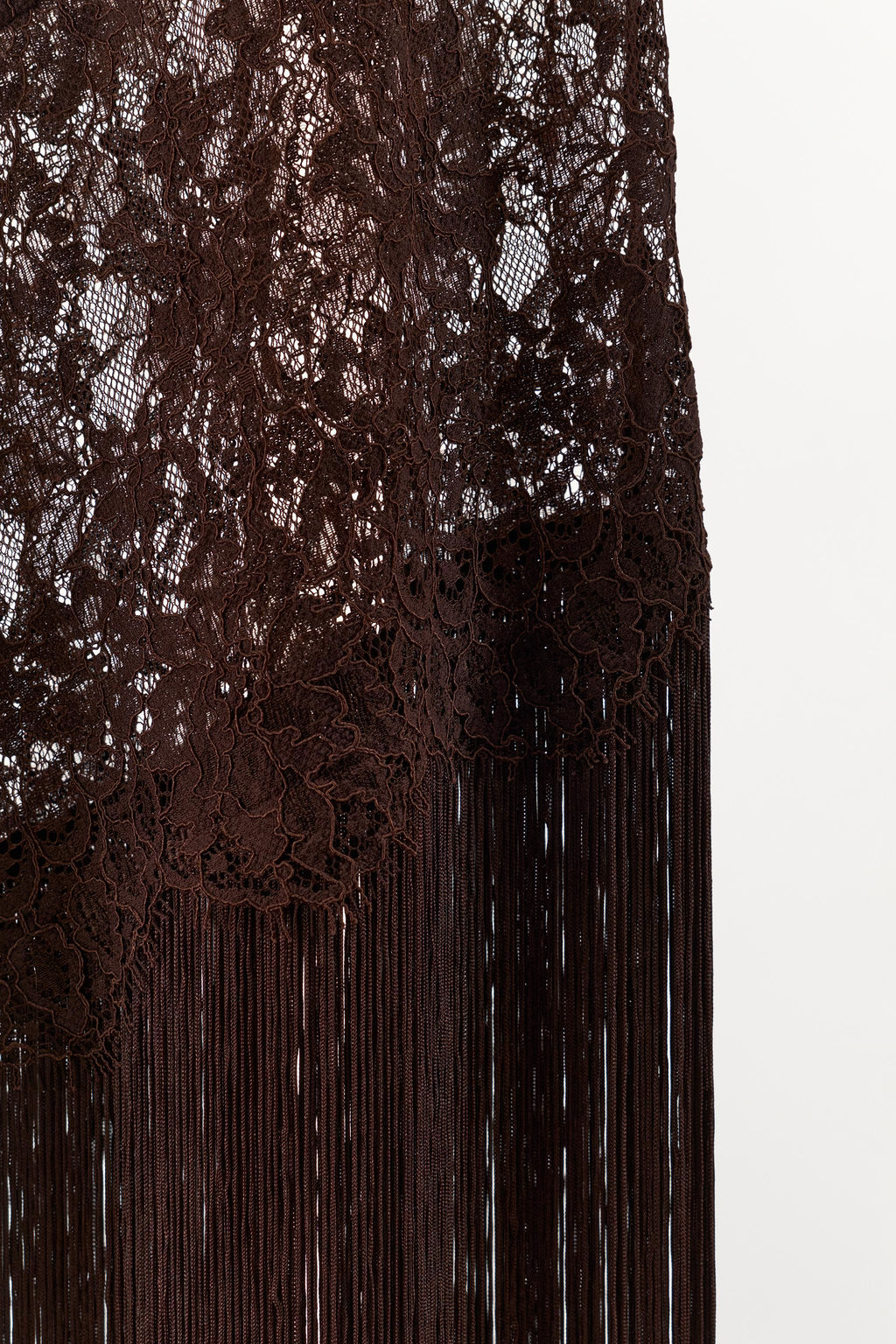 LACE AND FRINGED STRAPPY DRESS - Zara фото 14