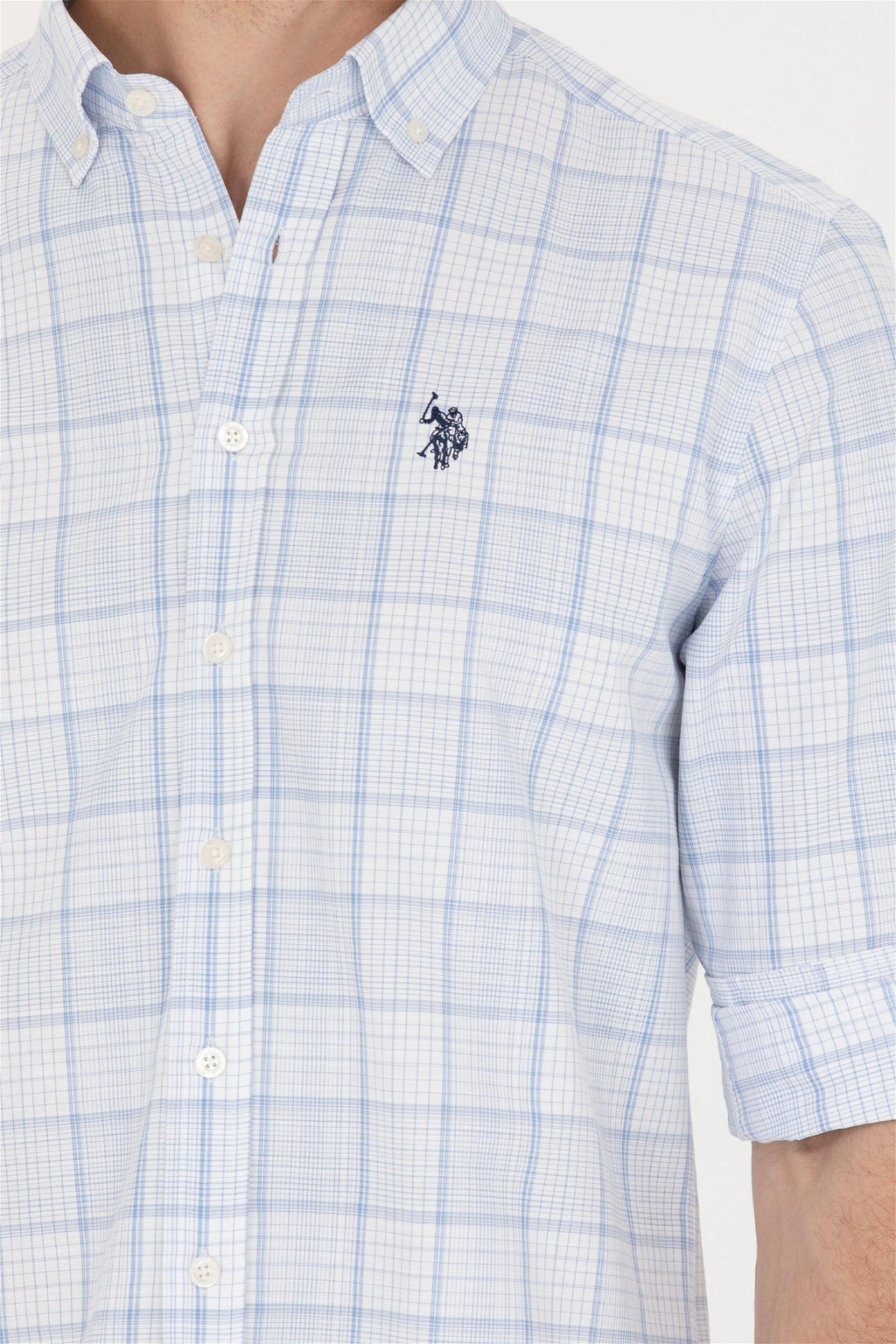 U. S. Polo Assn Мужская синяя рубашка в клетку - U.s. polo assn фото 14