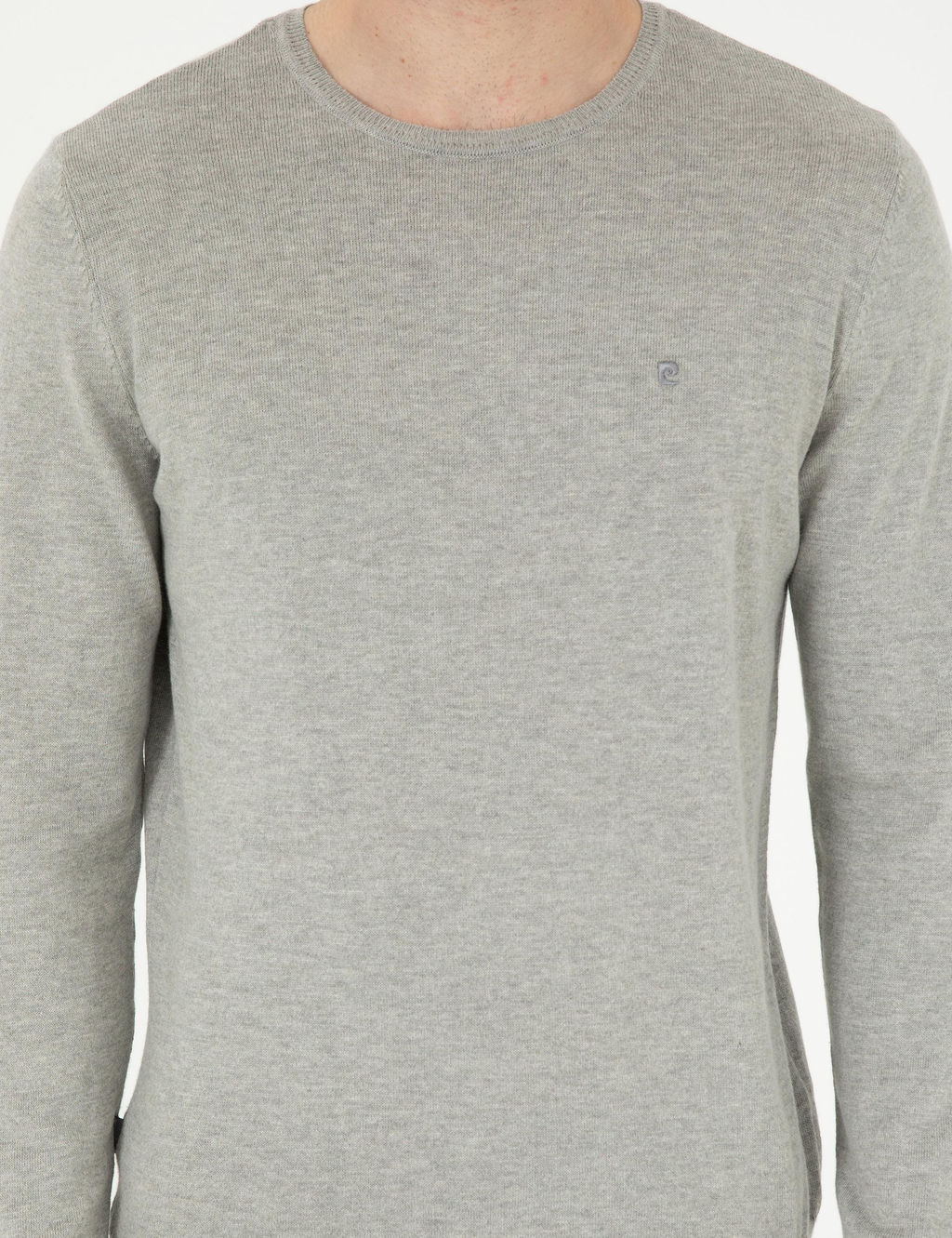 A__k Gri Melanj Slim Fit Bisiklet Yaka Basic Triko Kazak - Pierre cardin фото 6
