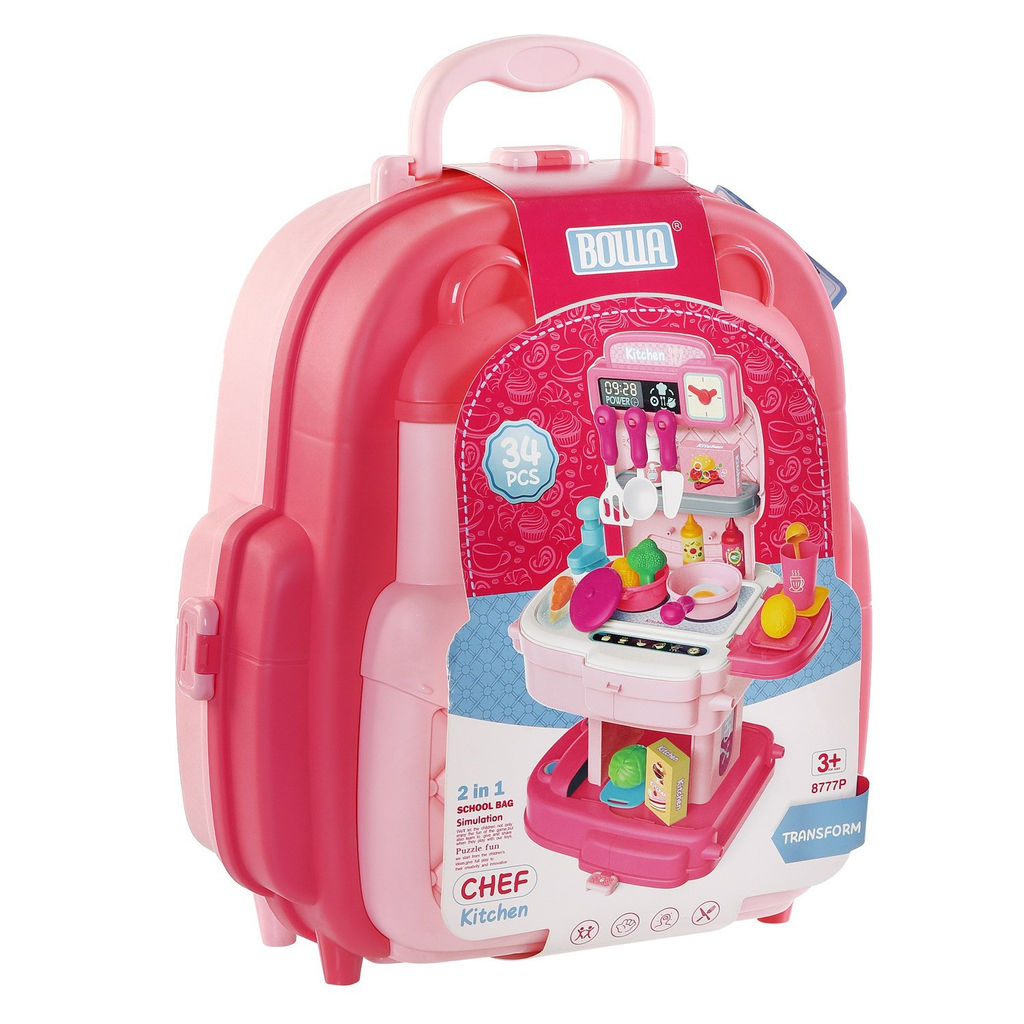 Чемоданчик-ранец Кухня юного шеф-повара, розовая - Junfa toys фото 5