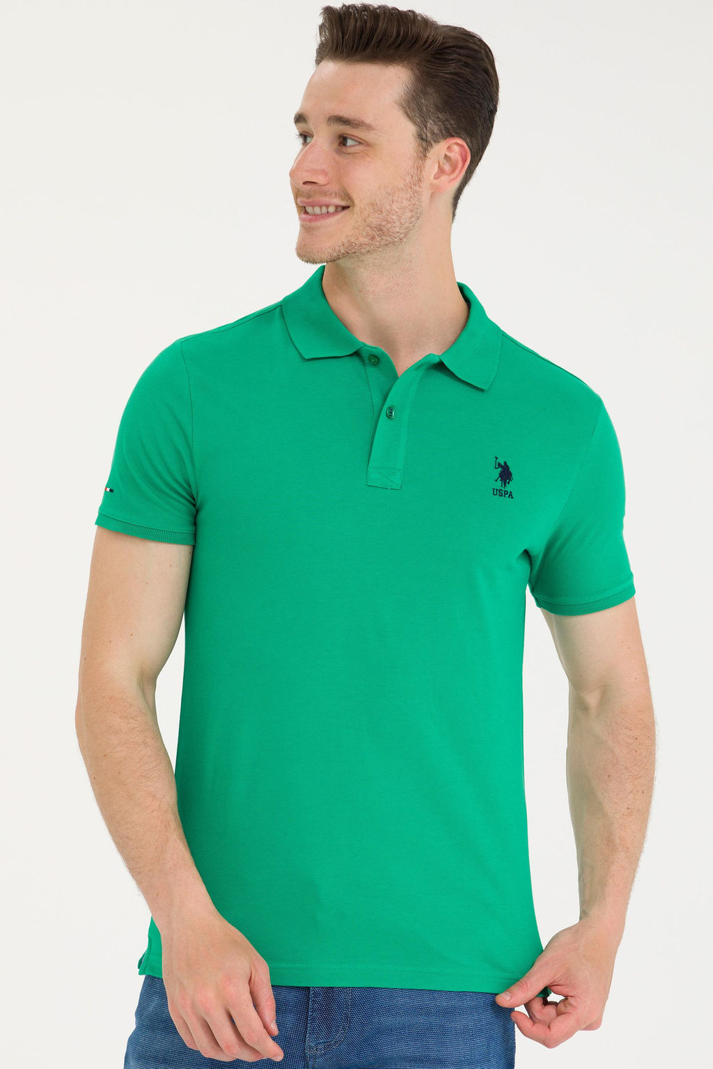 Мужская зеленая базовая футболка - U.s. polo assn фото 2