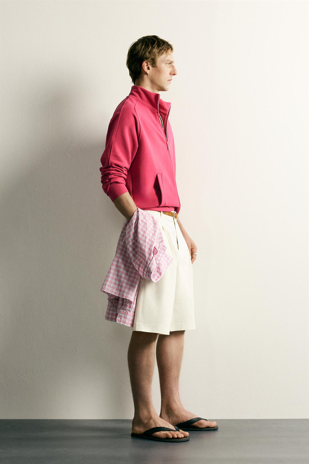 SUDADERA RELAXED FIT CREMALLERA / Fucsia - Zara фото 4