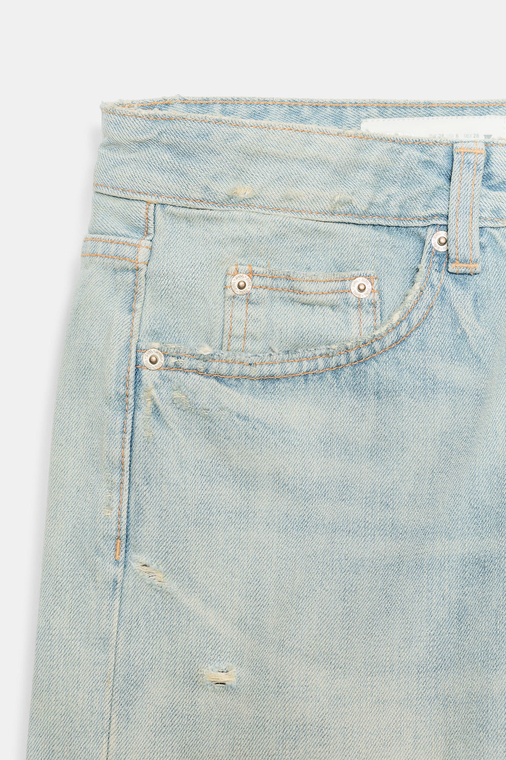 BERMUDA REGULAR DENIM TRF TIRO MEDIO / Azul claro - Zara фото 9