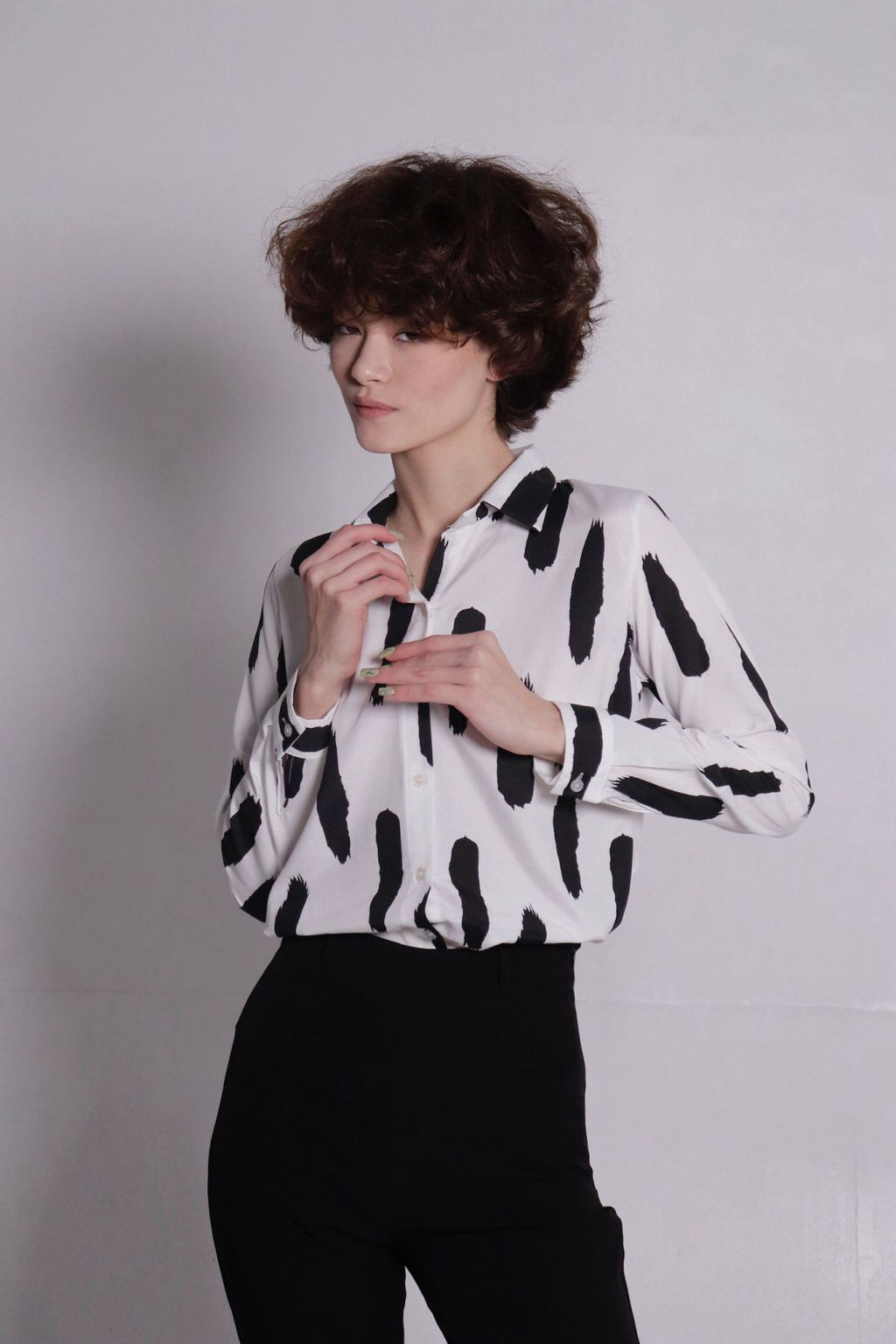 Рубашка чёрно-белая - Martichelli фото 2