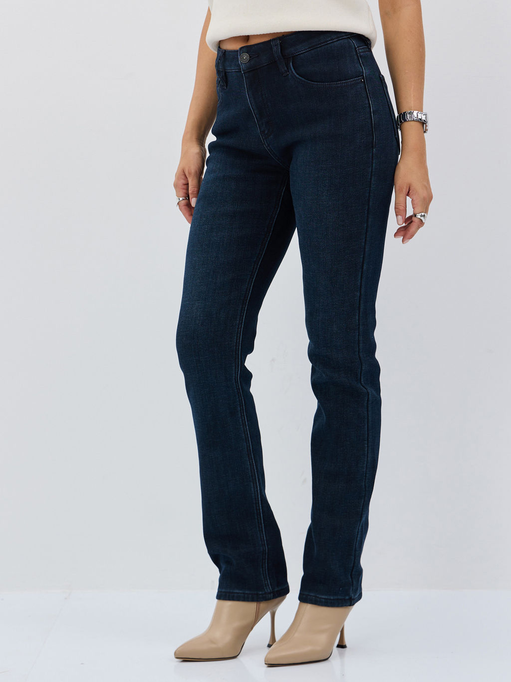 Утепленные Женские Джинсы Прямые - Mossmore фото 12