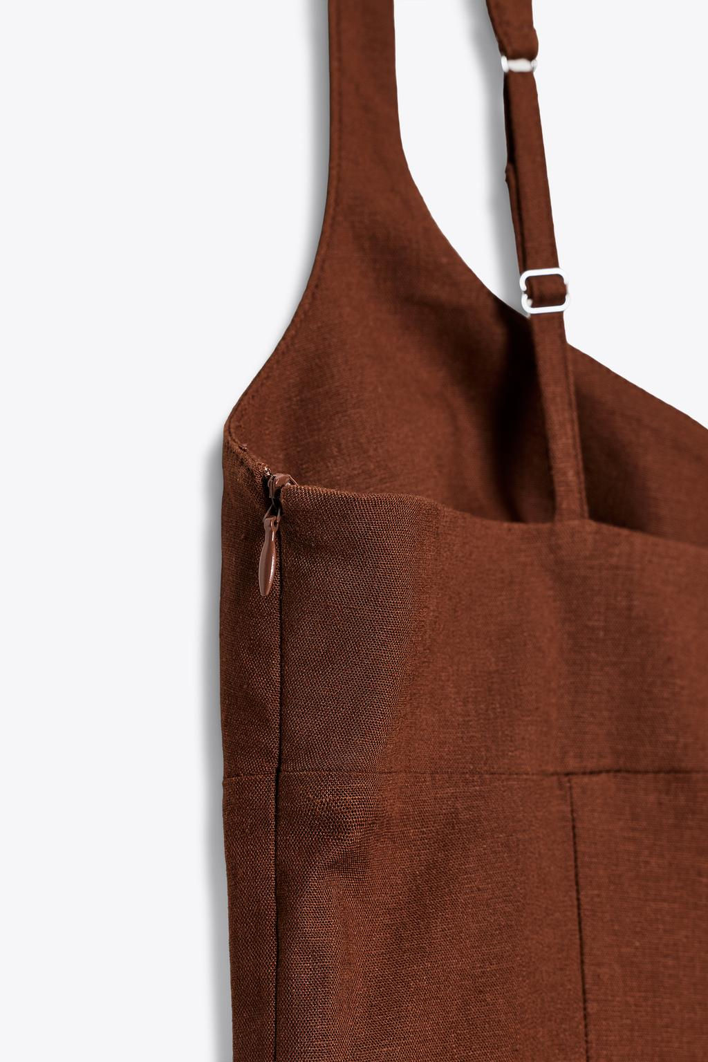 LINEN BLEND MIDI DRESS - Zara фото 9