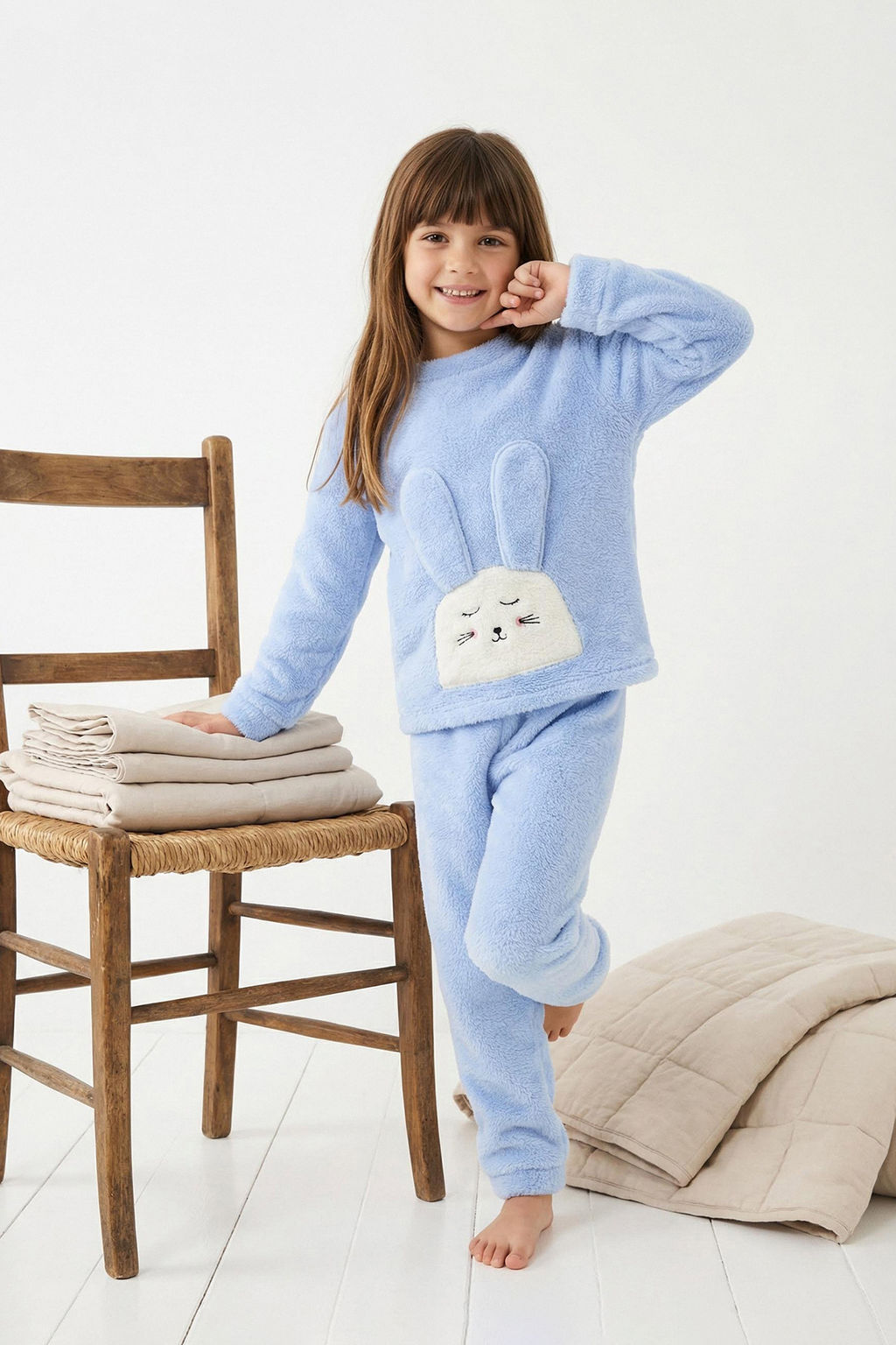 Pembe Mini Me Pelus Orme K?z Cocuk Pijama Tak?m? TKDAW26PT00014 - Trendyolmilla фото 8