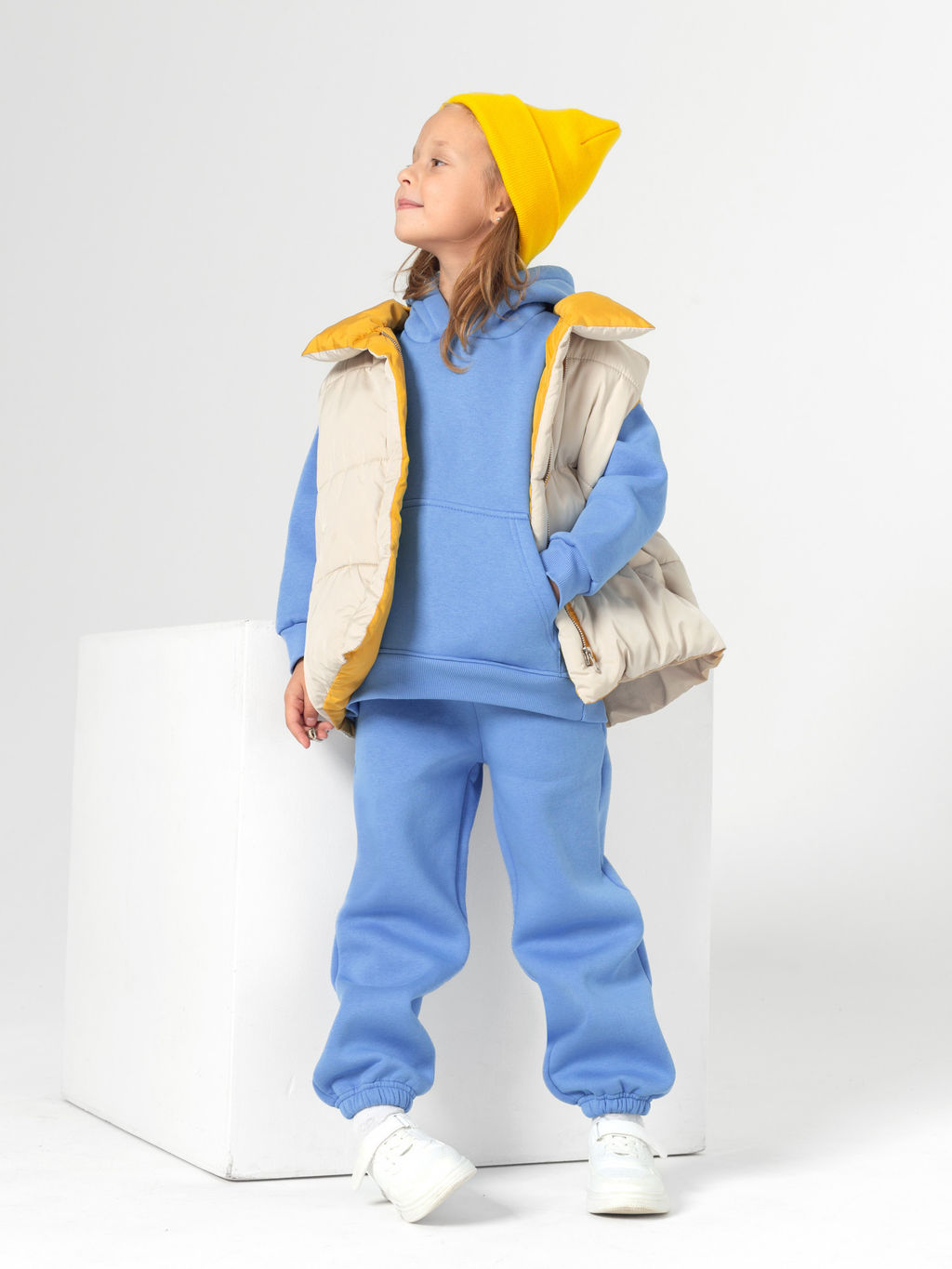 Костюм детский футер 3-х нитка начес пенье "Бейби Стайл" ГОЛУБОЙ 3