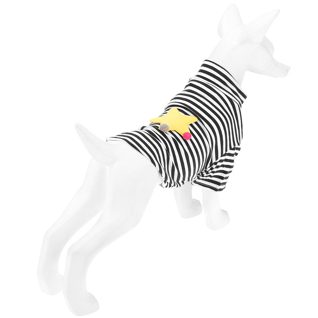Пэт тойс (Pet toys) Одежда для собаки Тельняшка с принтом, р-р S, длина спинки 24см/обхват груди 36см/обхват шеи 22см, цвет-черно-белый, 100% полиэстер (Китай) - Домашняя мода фото 3