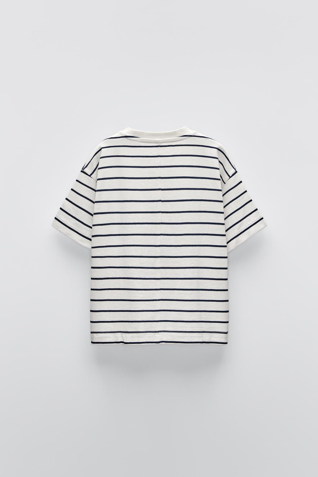 STRIPED EMBROIDERED T-SHIRT - Zara фото 2