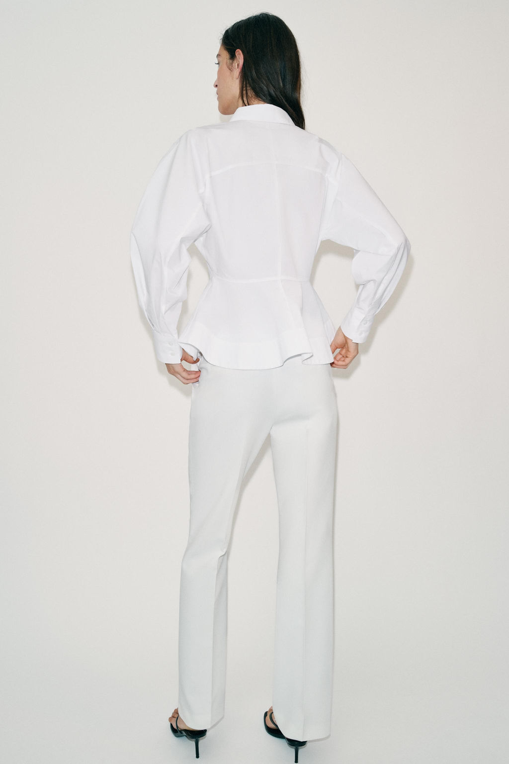 CAMISA POPEL?N PEPLUM / Blanco - Zara фото 5