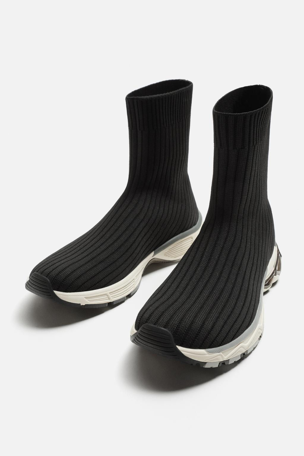 FABRIC HIGH-TOP SNEAKERS - Zara фото 6