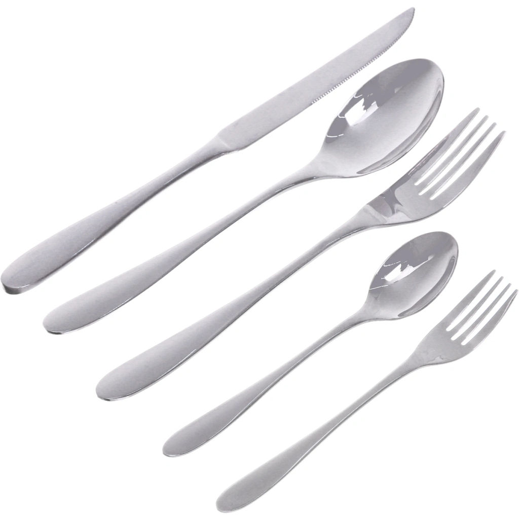Набор столовых приборов "SANLI" 20шт (4ножа, 4ст.вилки, 4дес.вилки,4ст.ложки, 4ч.ложки), цвет серебро